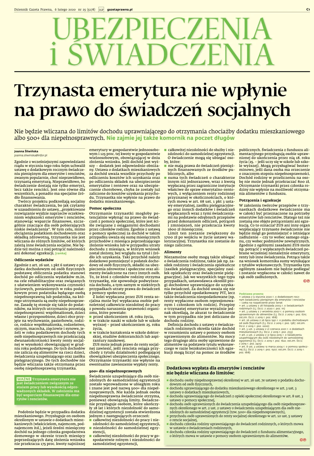 UBEZPIECZENIA I ŚWIADCZENIA