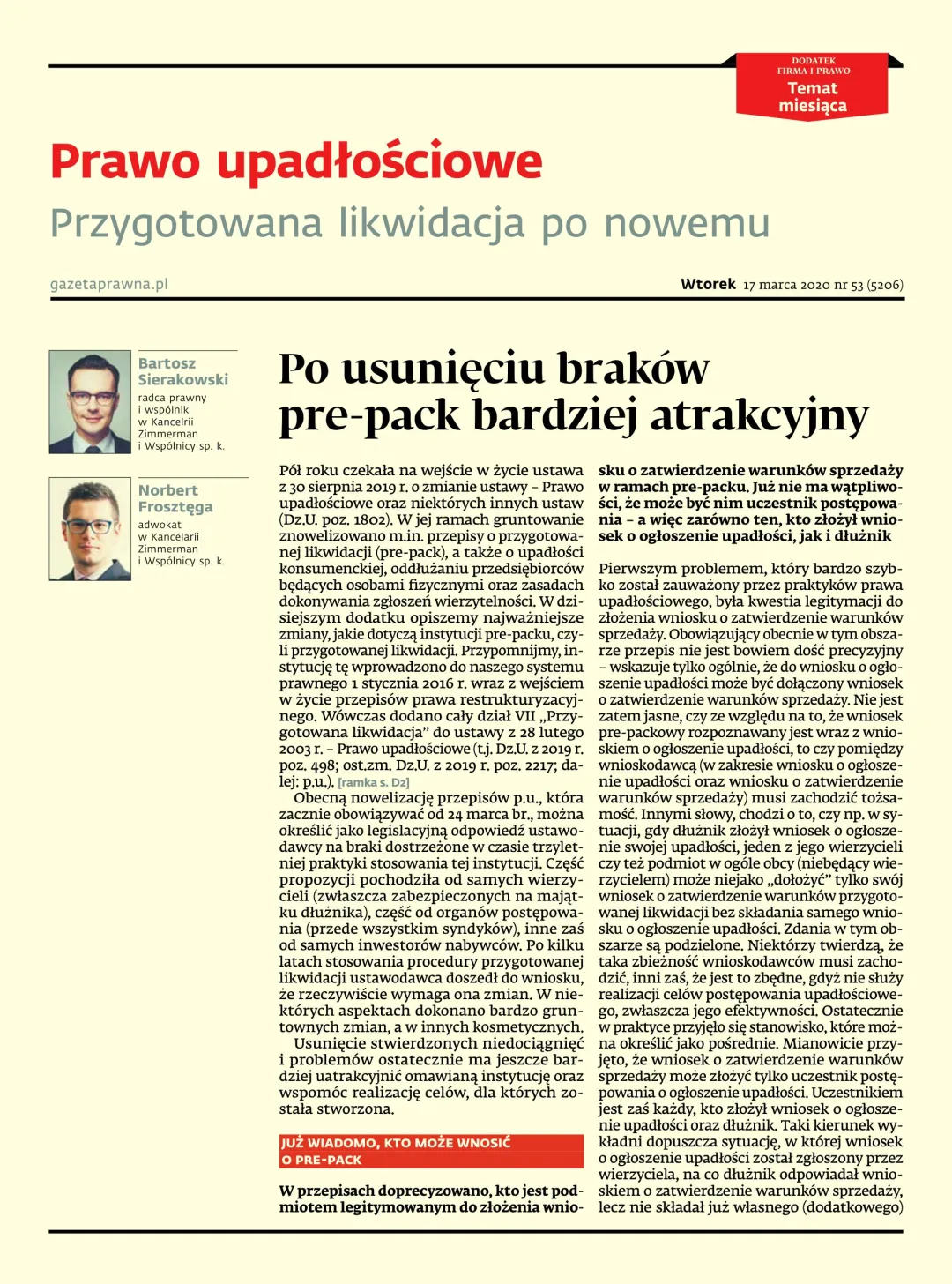 FIRMA I PRAWO - TEMAT MIESIĄCA