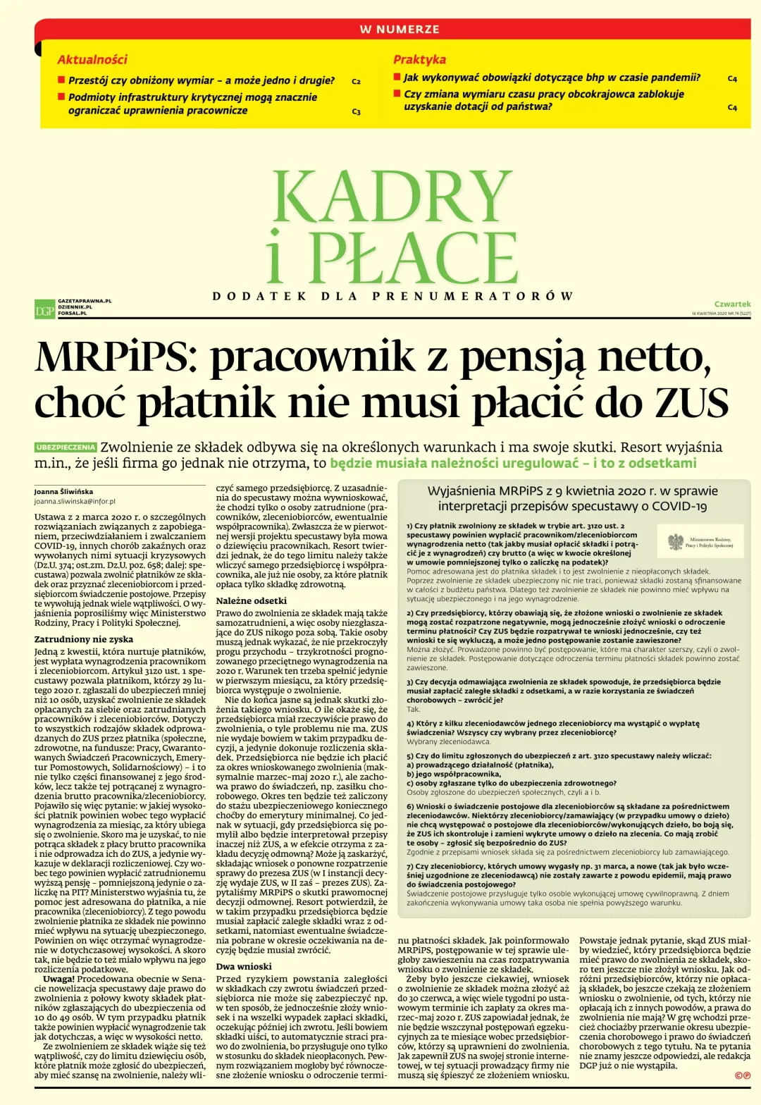 KADRY I PŁACE