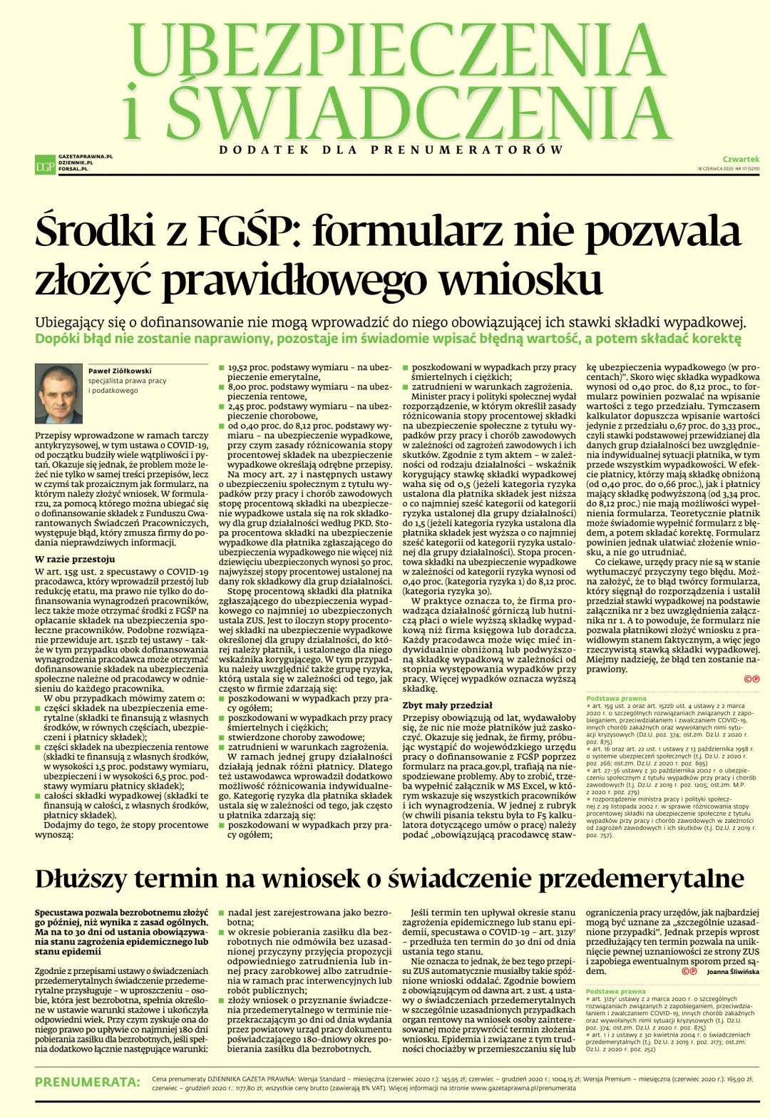 UBEZPIECZENIA I ŚWIADCZENIA