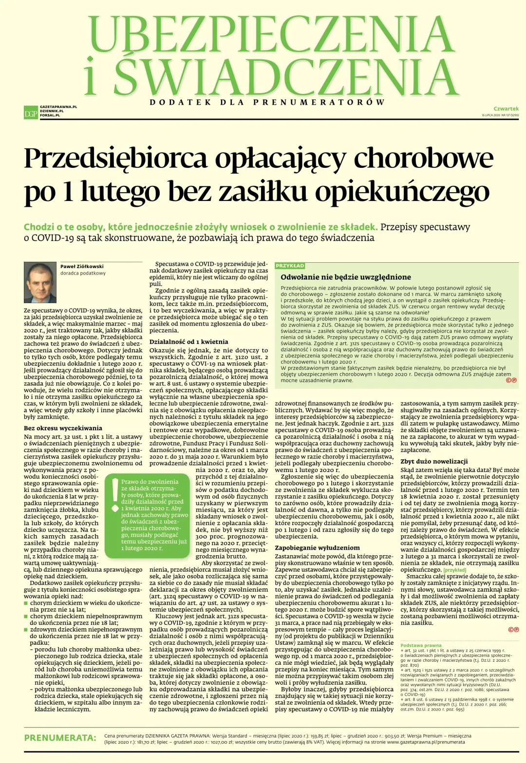 UBEZPIECZENIA I ŚWIADCZENIA