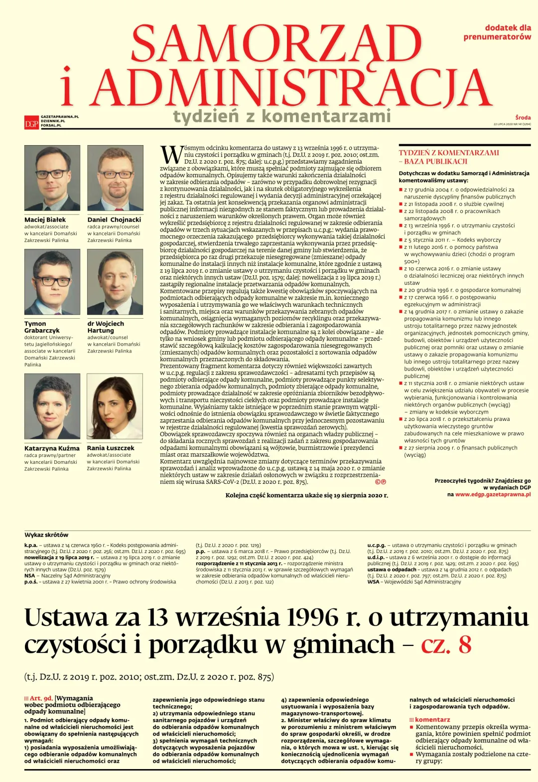 SAMORZĄD I ADMINISTRACJA TYDZIEŃ Z KOMENTARZAMI