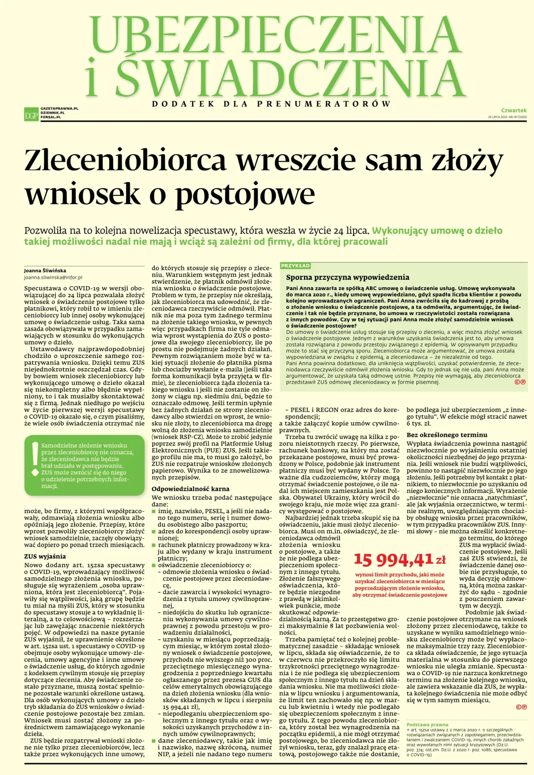 UBEZPIECZENIA I ŚWIADCZENIA