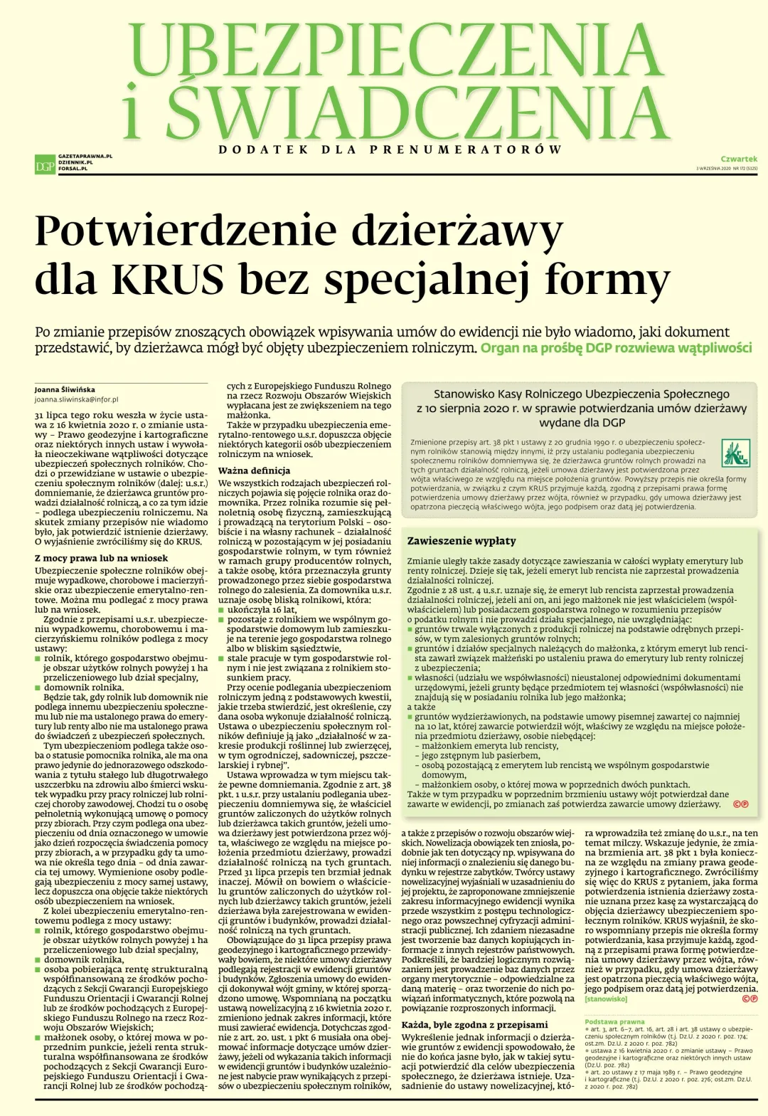 UBEZPIECZENIA I ŚWIADCZENIA
