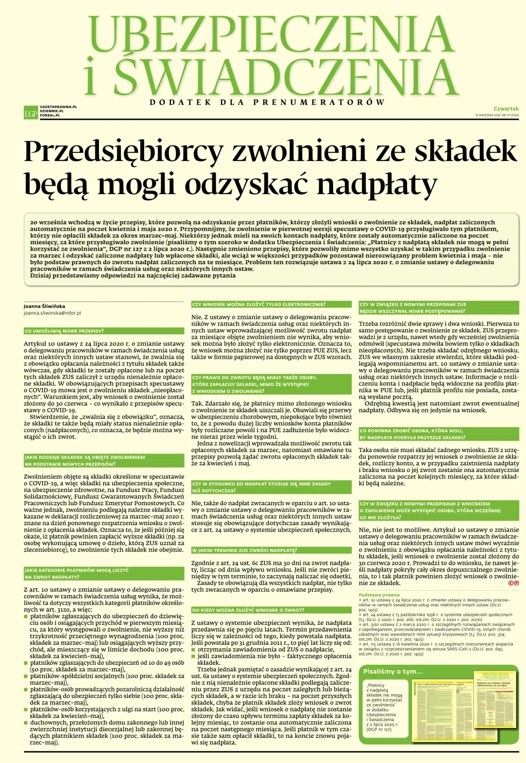 UBEZPIECZENIA I ŚWIADCZENIA
