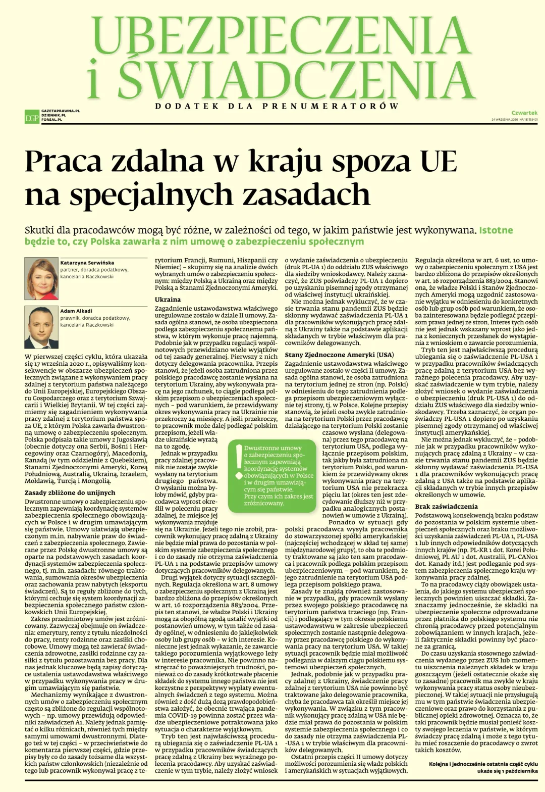 UBEZPIECZENIA I ŚWIADCZENIA
