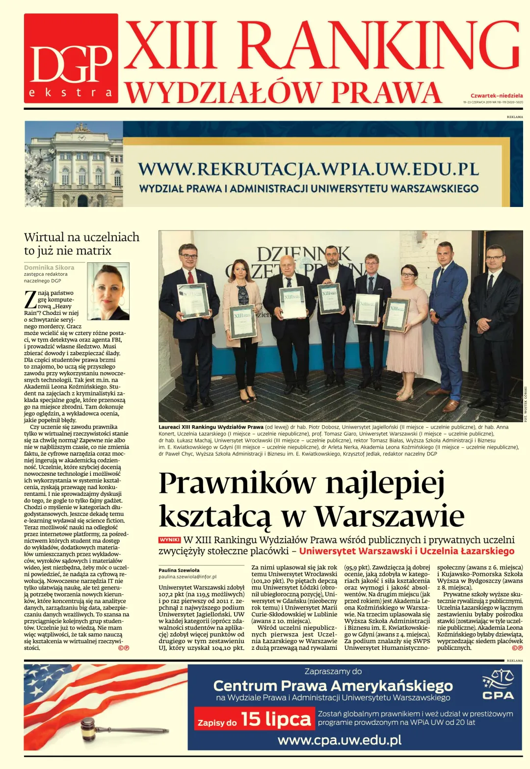 RANKING WYDZIAŁÓW PRAWA