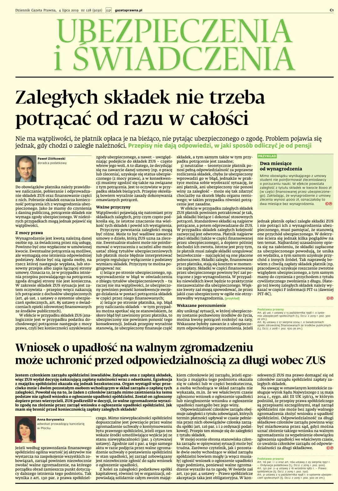 UBEZPIECZENIA I ŚWIADCZENIA