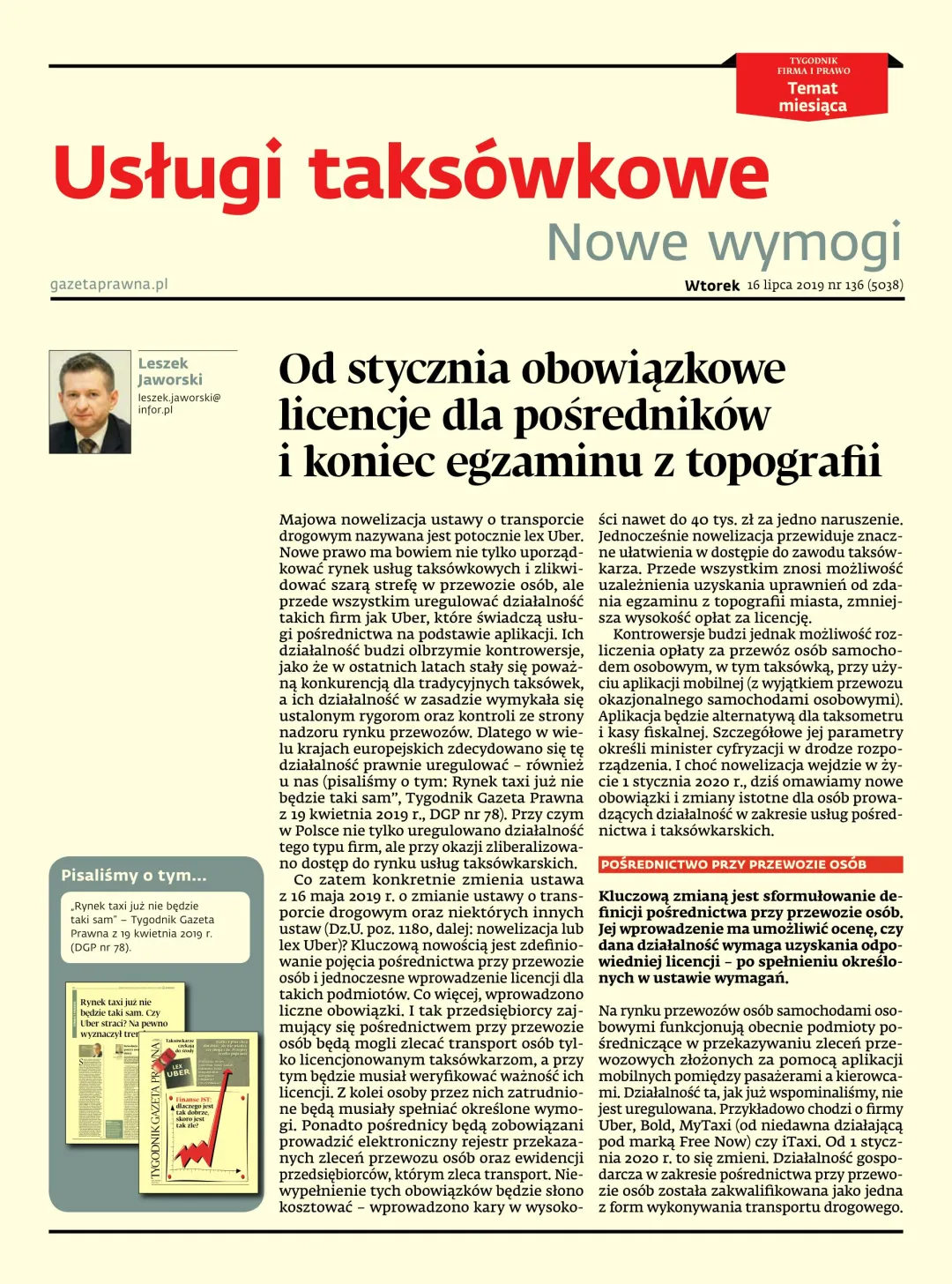 FIRMA I PRAWO - TEMAT MIESIĄCA