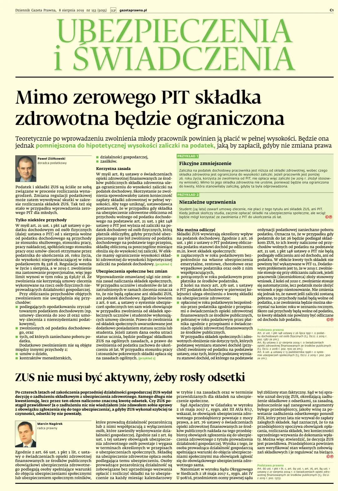 UBEZPIECZENIA I ŚWIADCZENIA