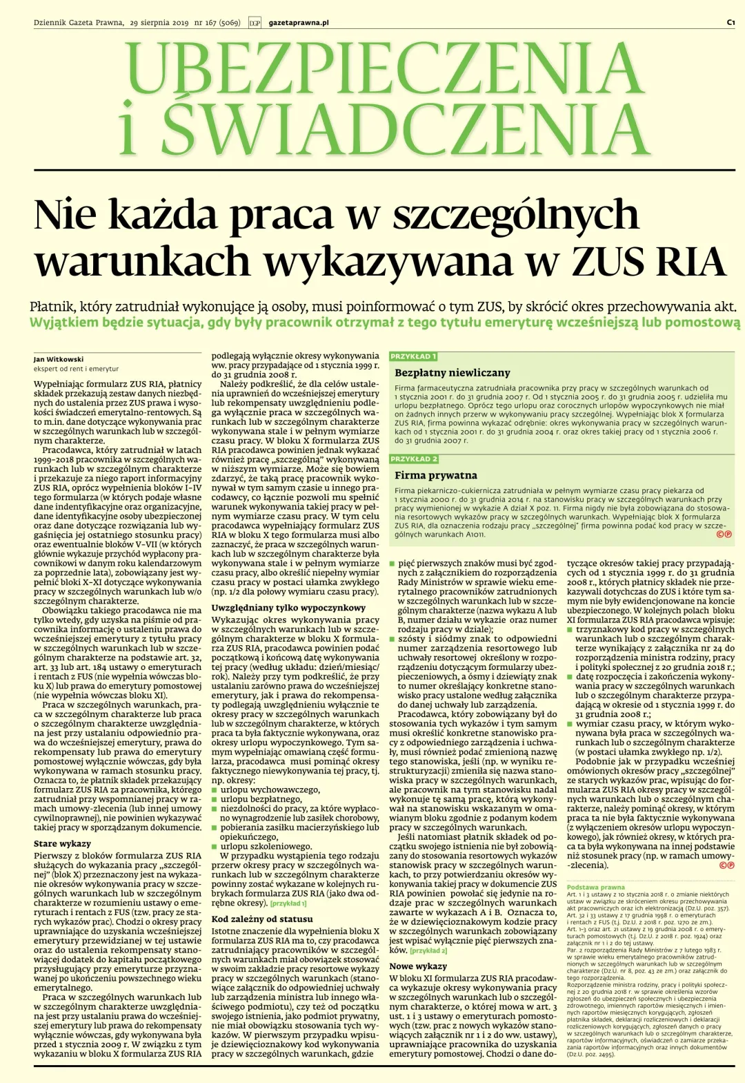 UBEZPIECZENIA I ŚWIADCZENIA