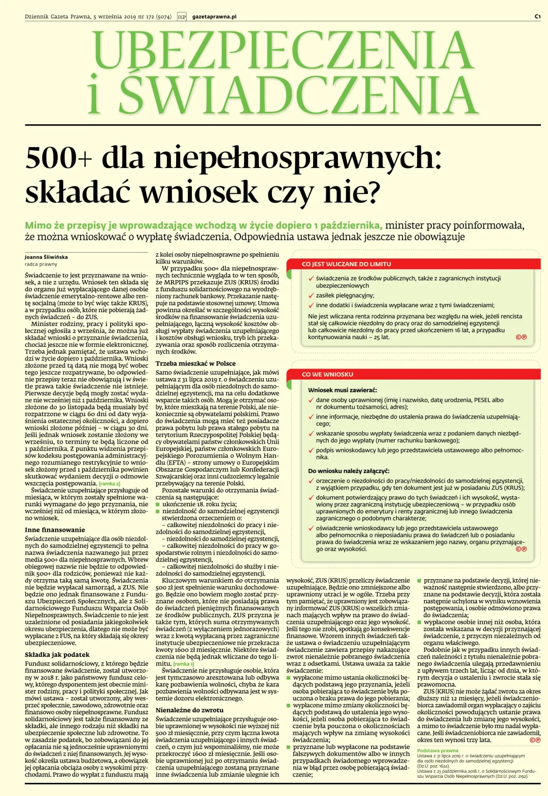 UBEZPIECZENIA I ŚWIADCZENIA
