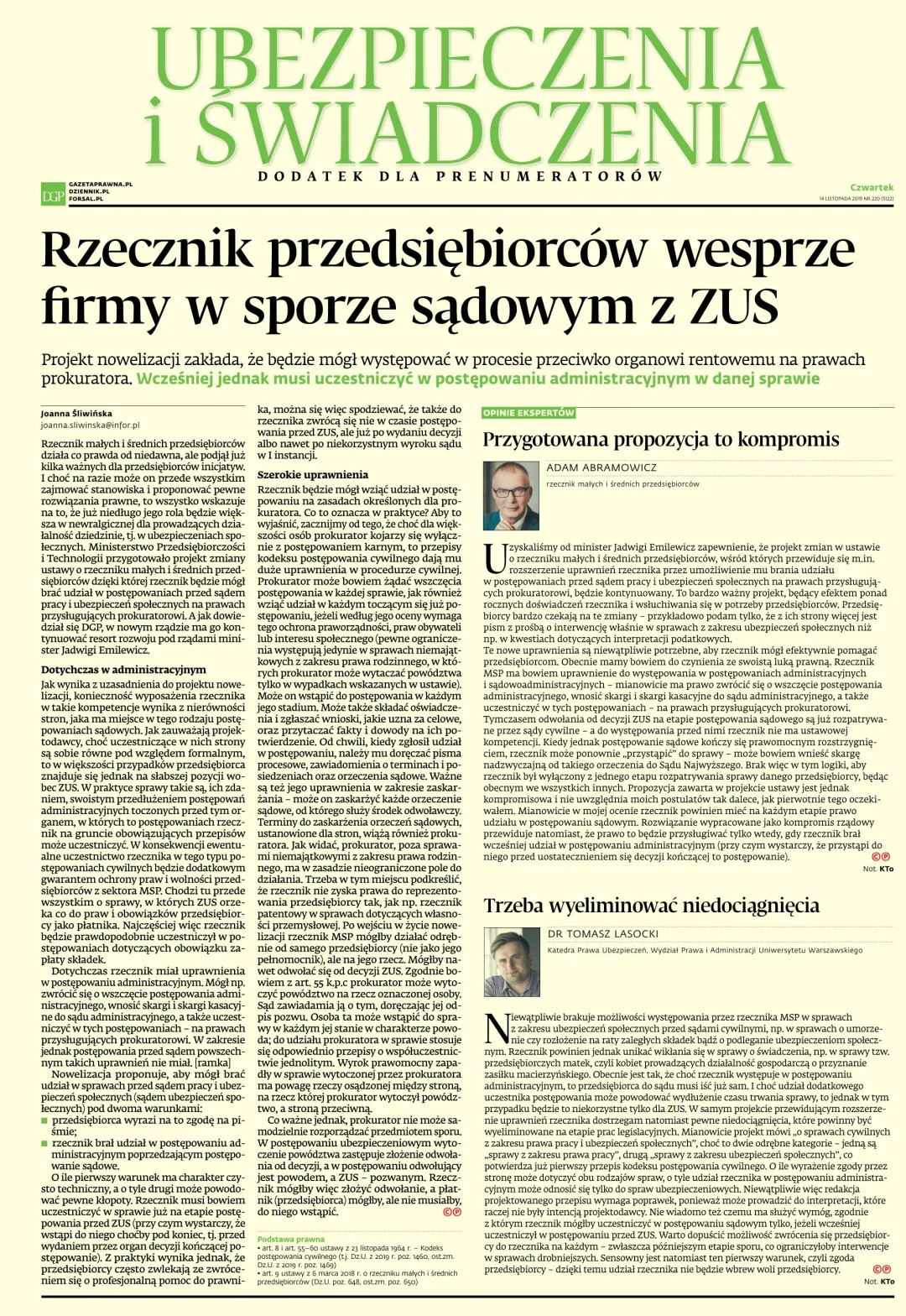 UBEZPIECZENIA I ŚWIADCZENIA