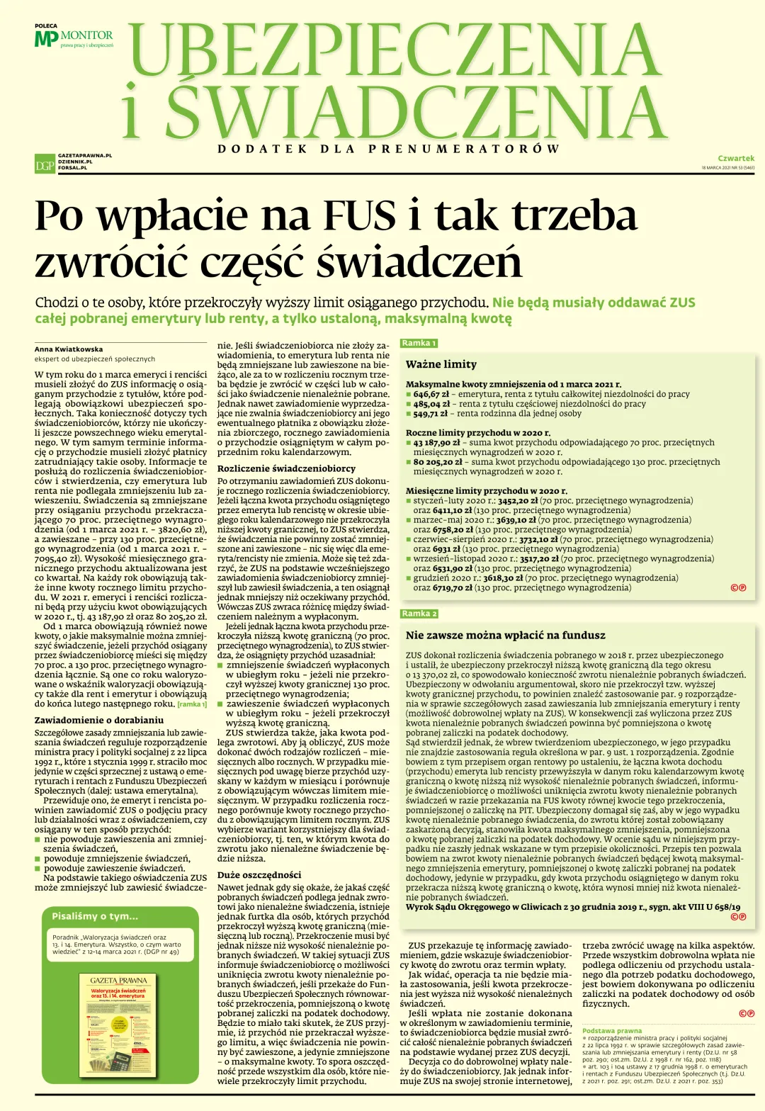 UBEZPIECZENIA I ŚWIADCZENIA