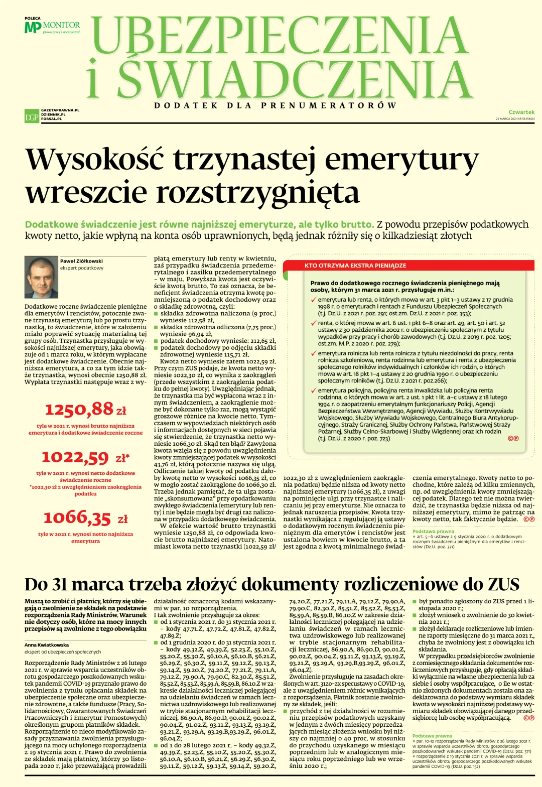 UBEZPIECZENIA I ŚWIADCZENIA