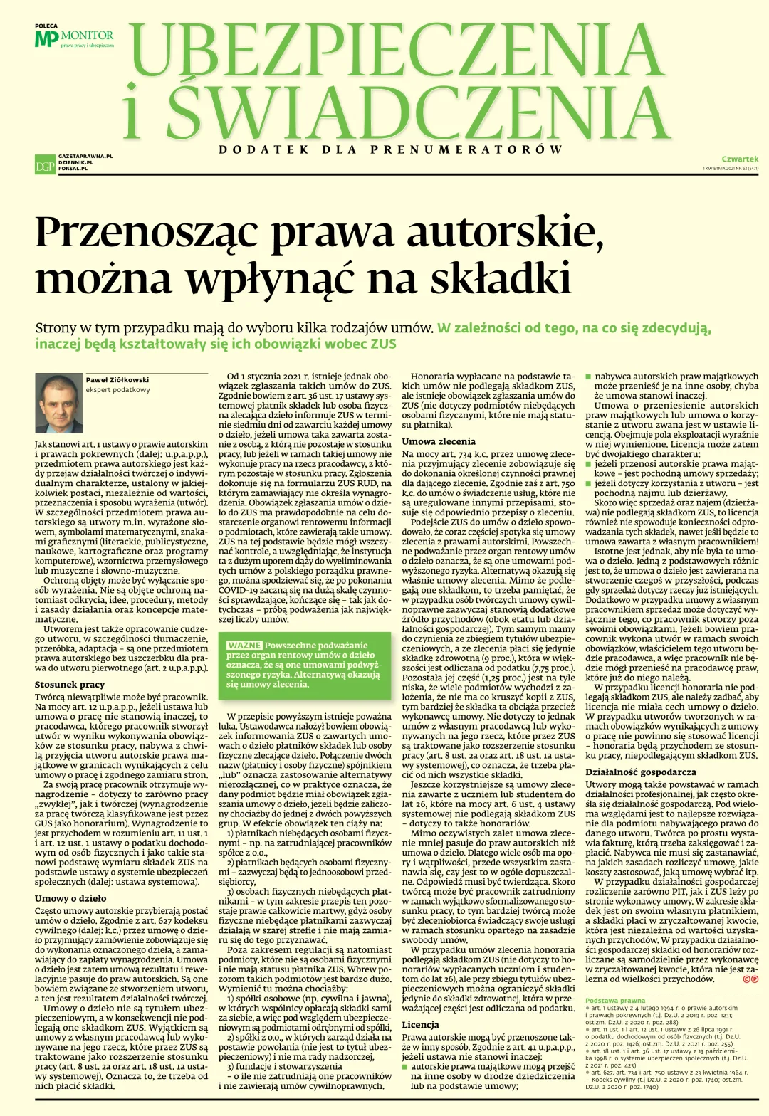 UBEZPIECZENIA I ŚWIADCZENIA