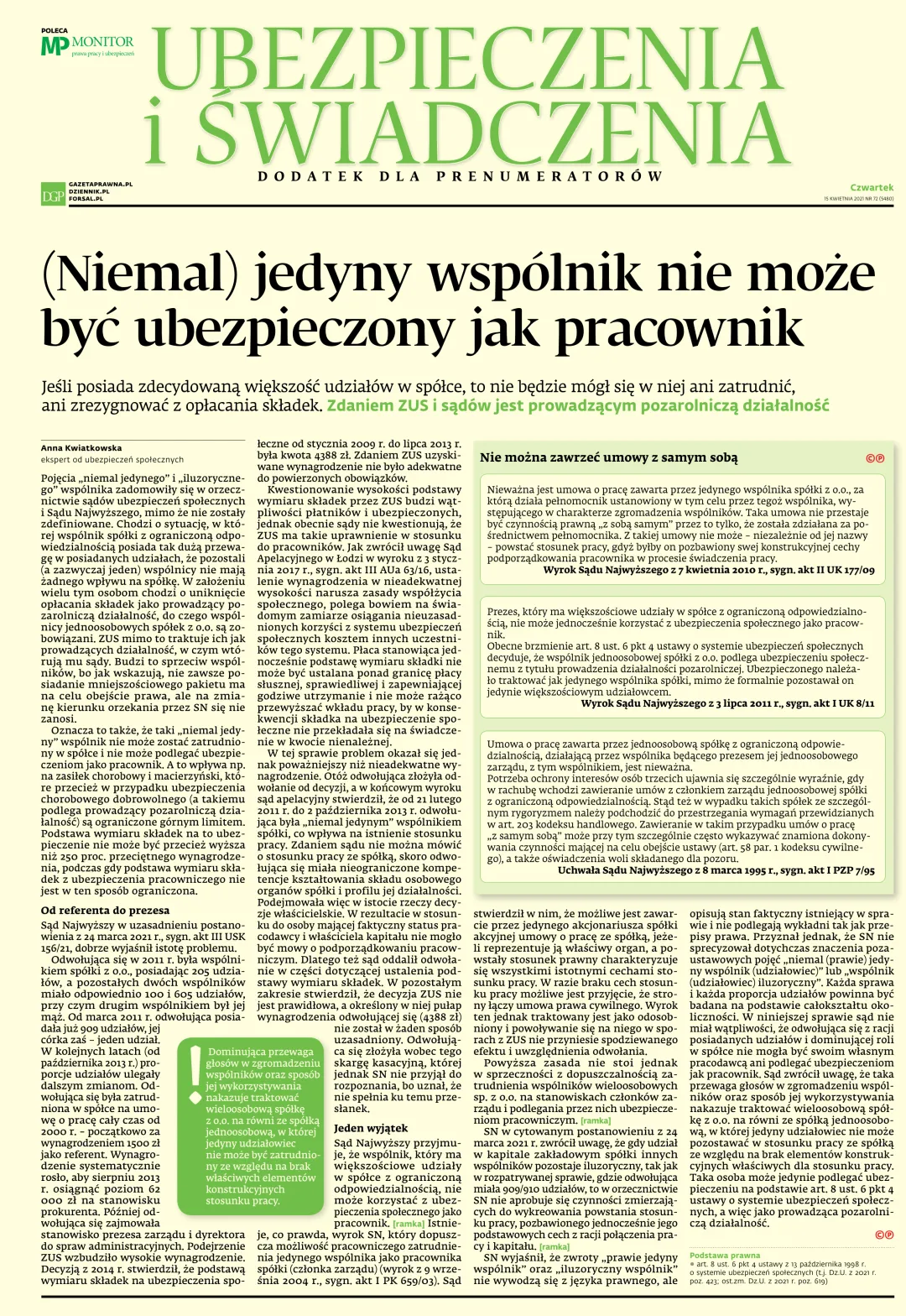 UBEZPIECZENIA I ŚWIADCZENIA