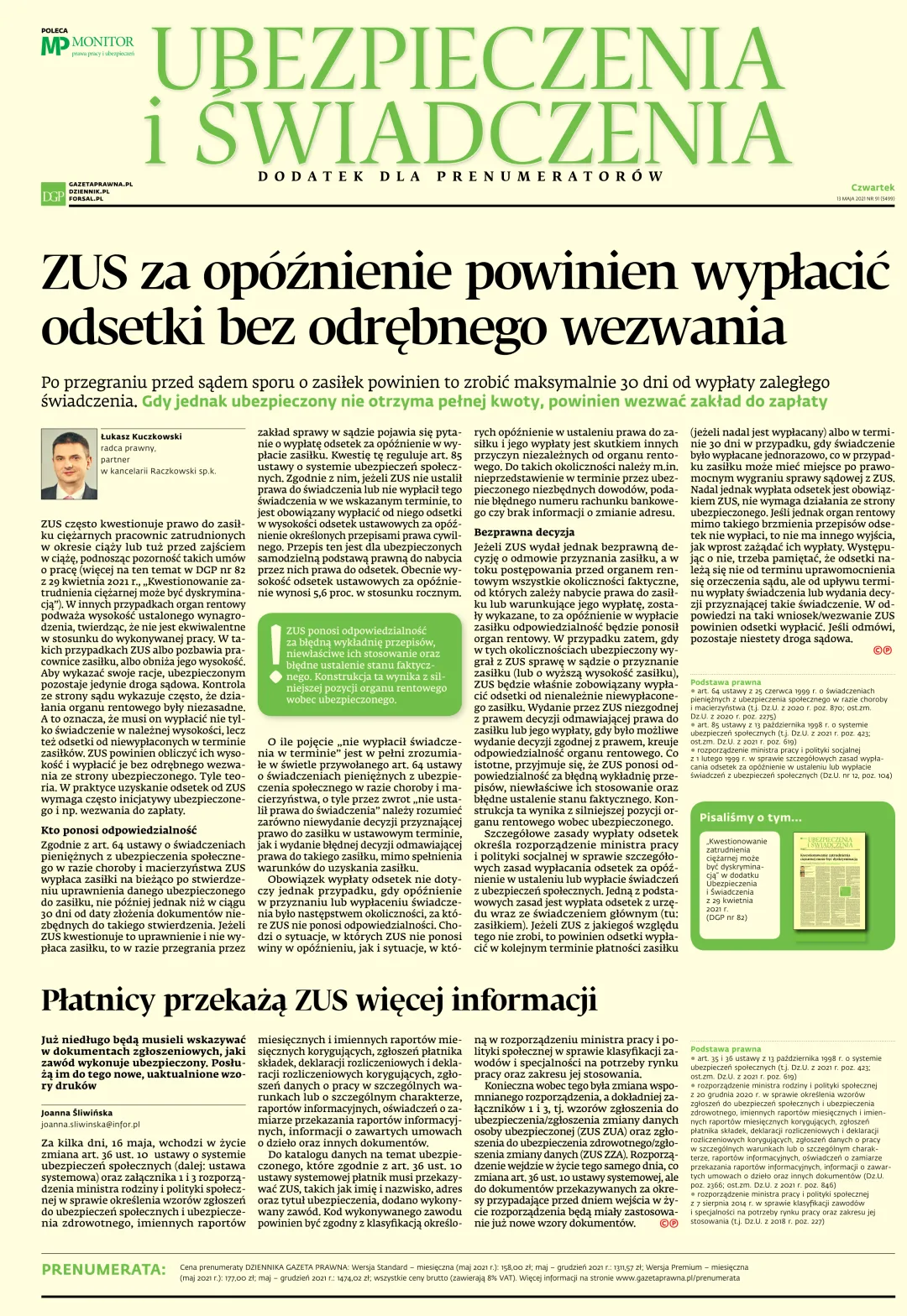UBEZPIECZENIA I ŚWIADCZENIA