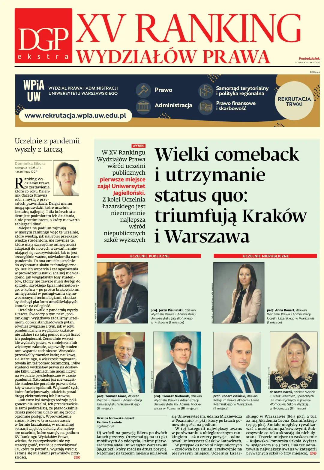 RANKING WYDZIAŁÓW PRAWA