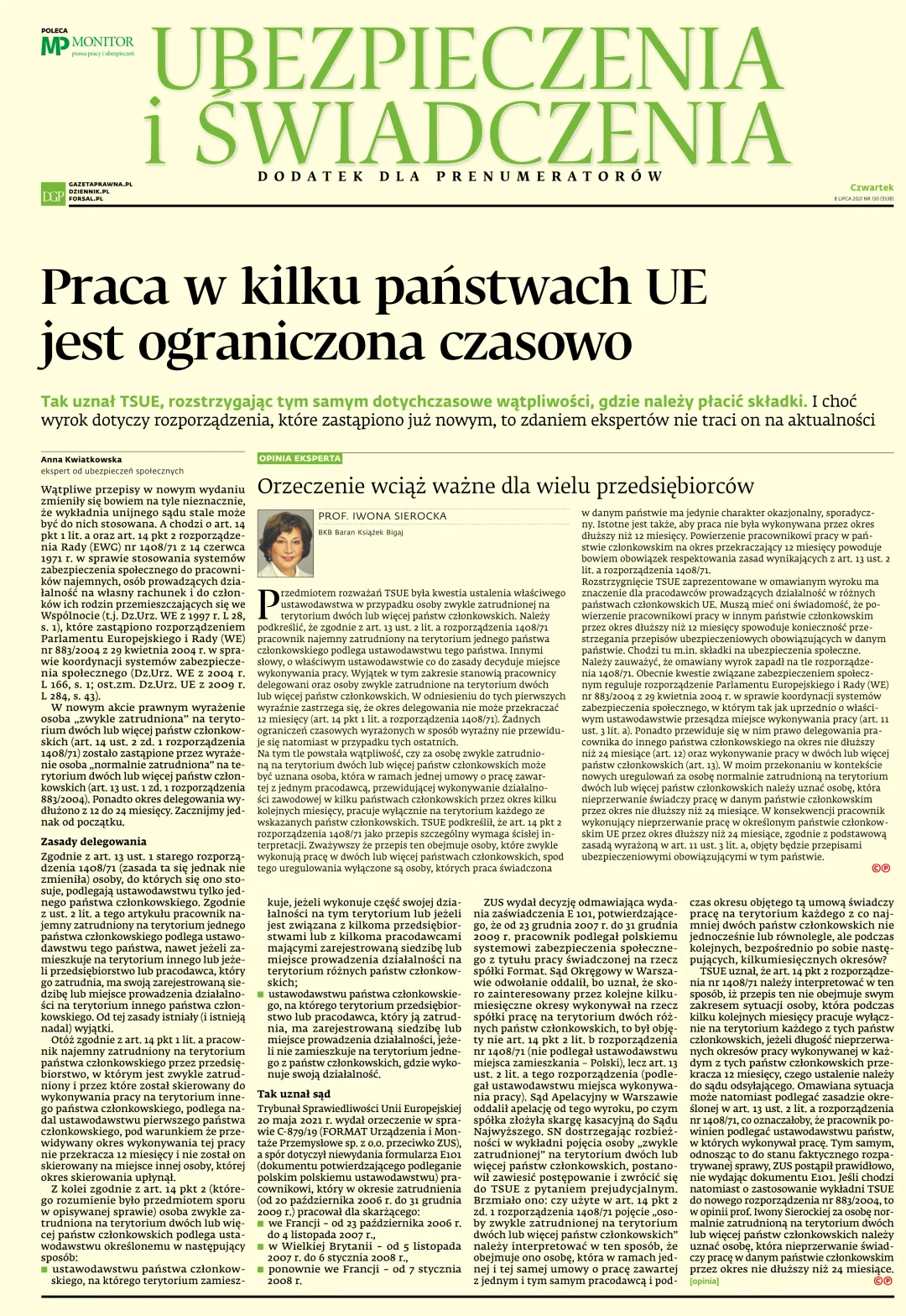UBEZPIECZENIA I ŚWIADCZENIA