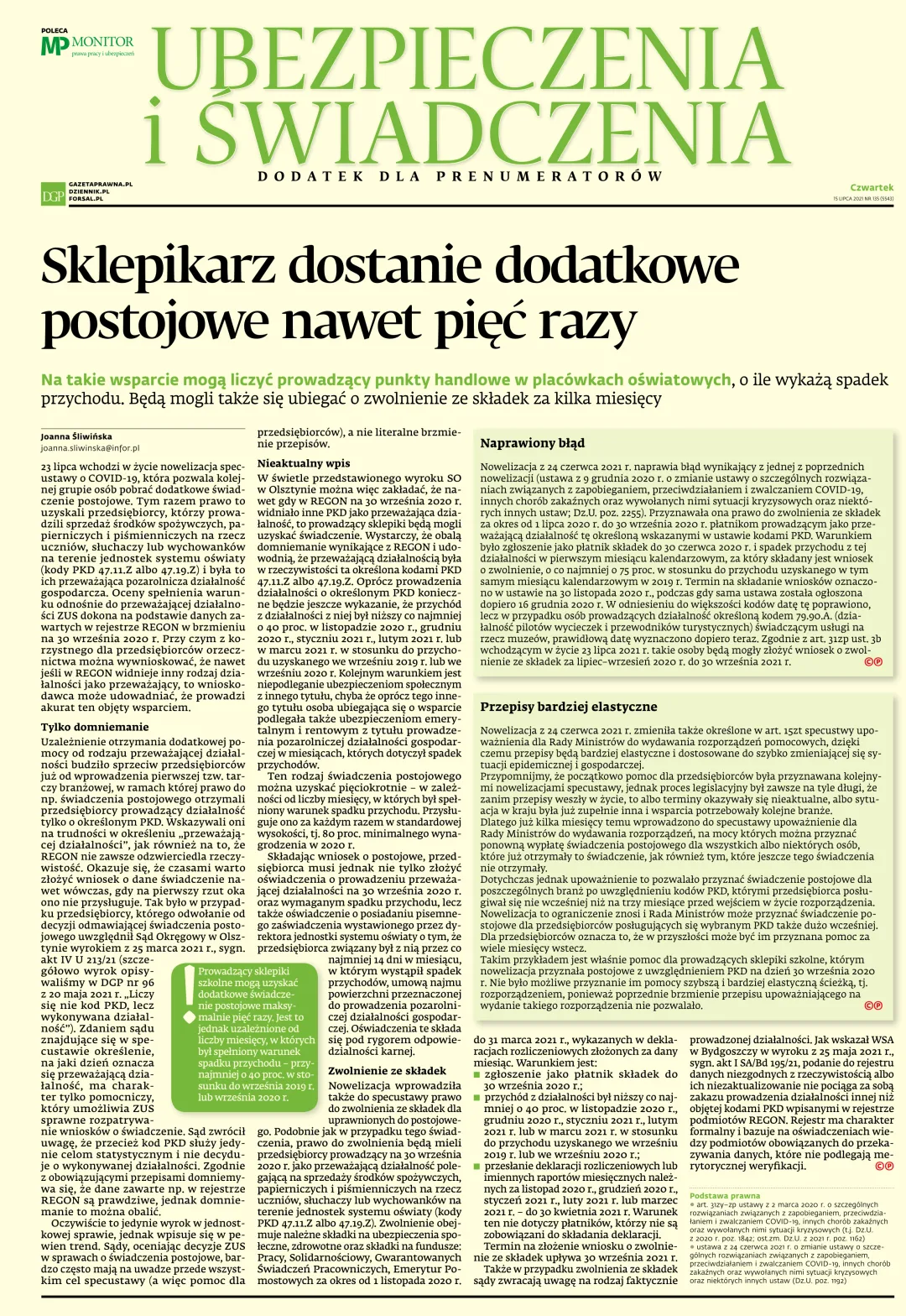 UBEZPIECZENIA I ŚWIADCZENIA