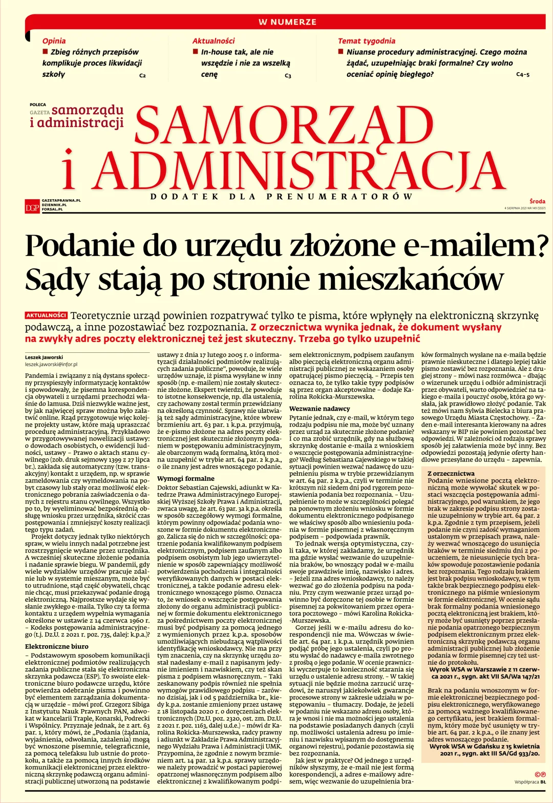 SAMORZĄD I ADMINISTRACJA