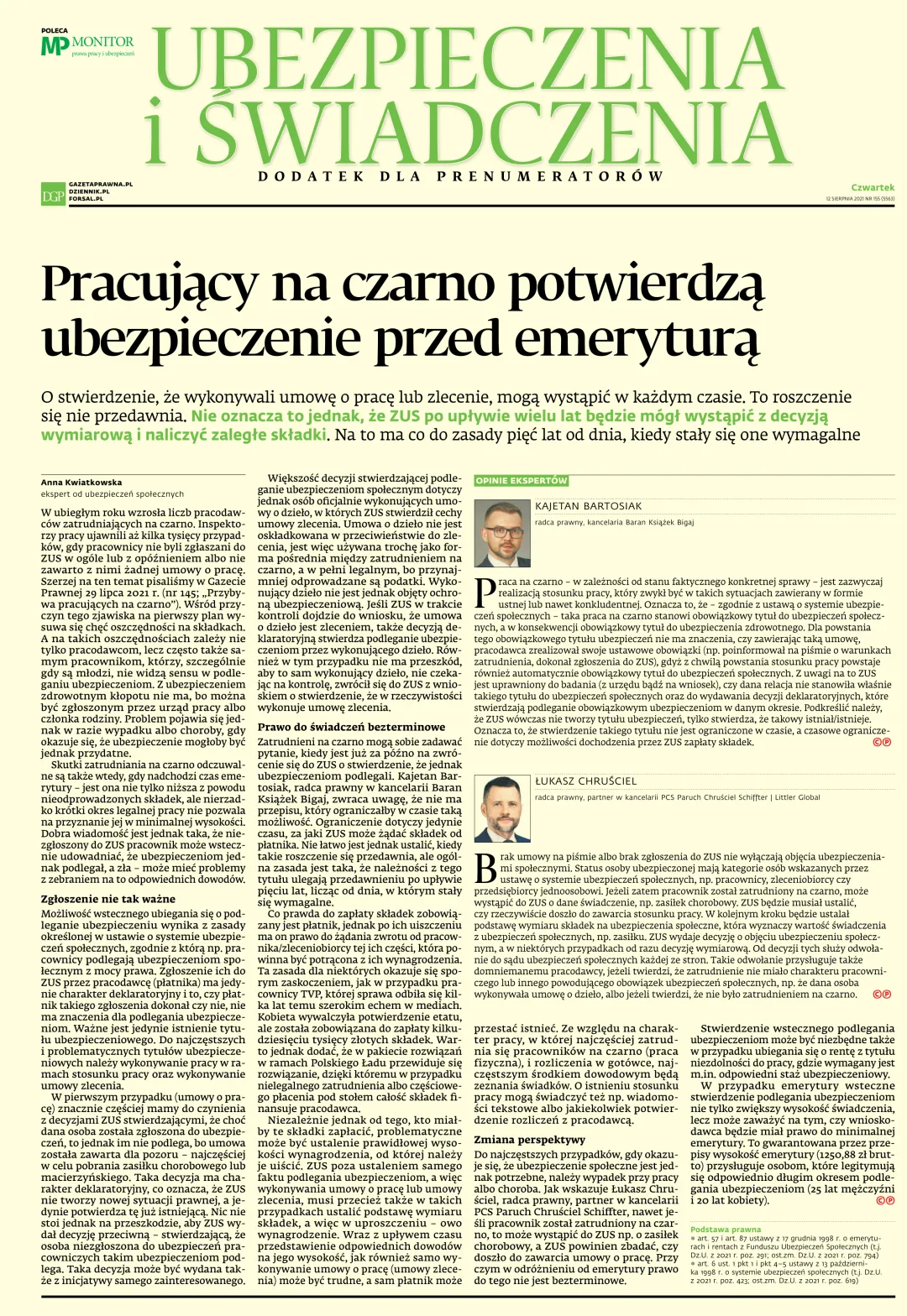 UBEZPIECZENIA I ŚWIADCZENIA