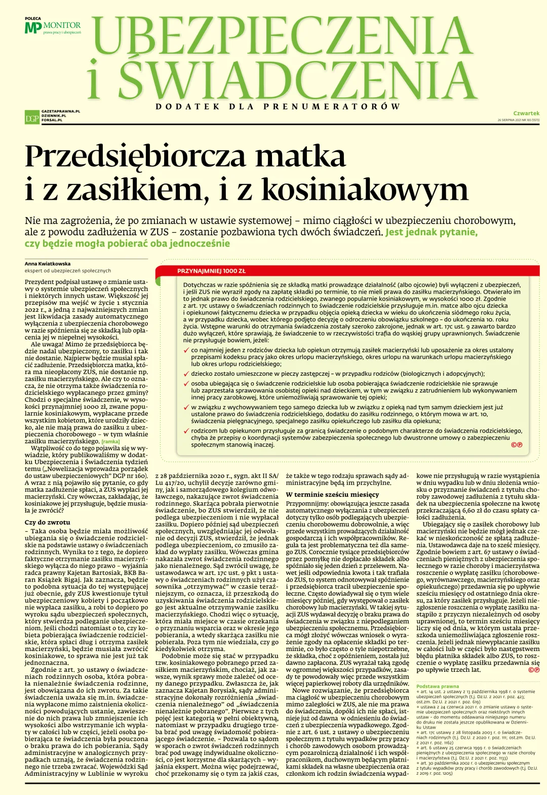 UBEZPIECZENIA I ŚWIADCZENIA