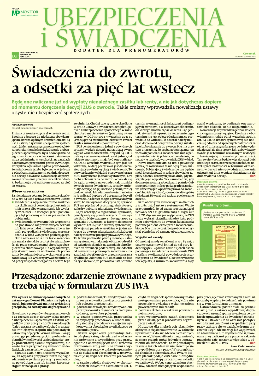 UBEZPIECZENIA I ŚWIADCZENIA