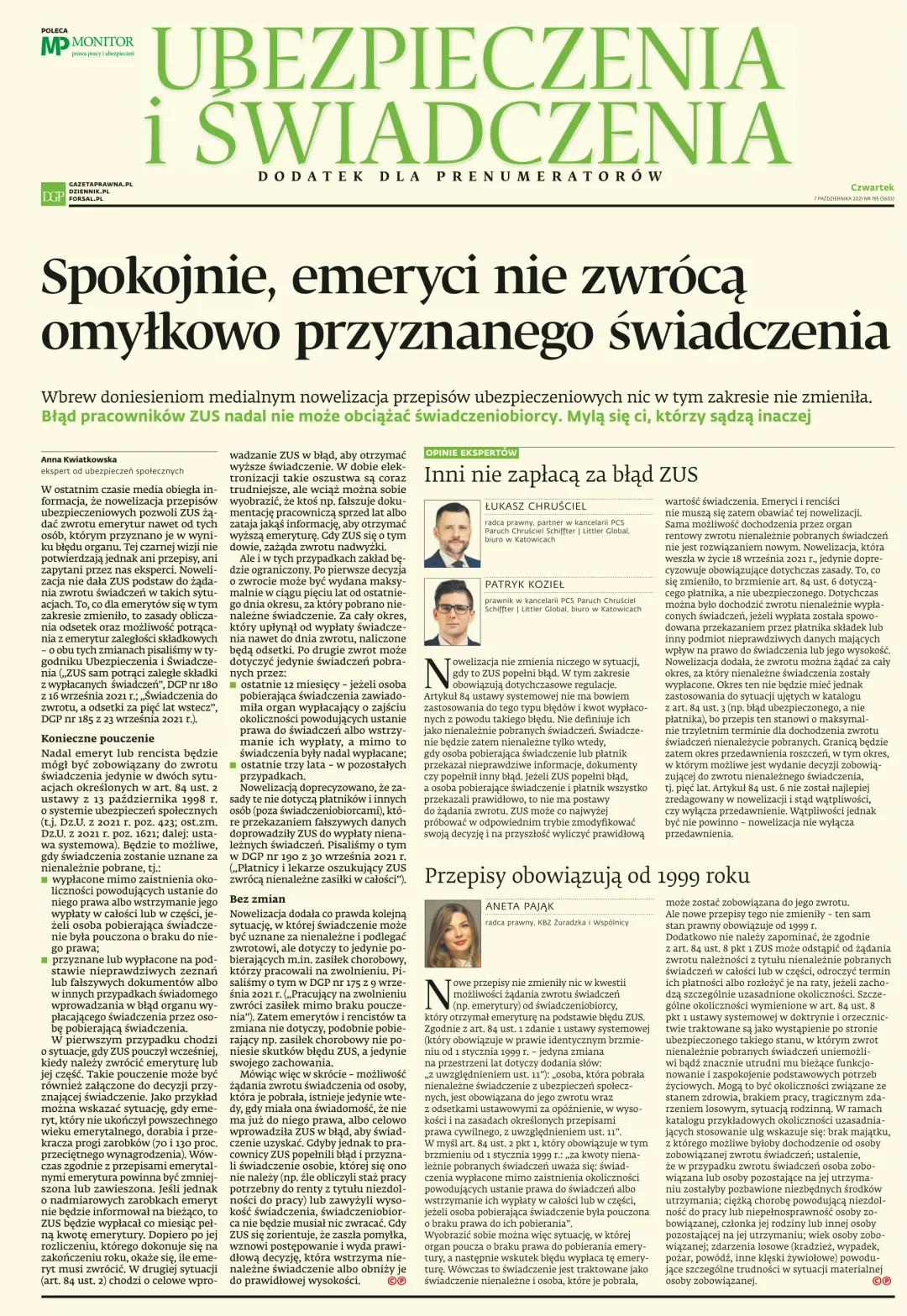 UBEZPIECZENIA I ŚWIADCZENIA