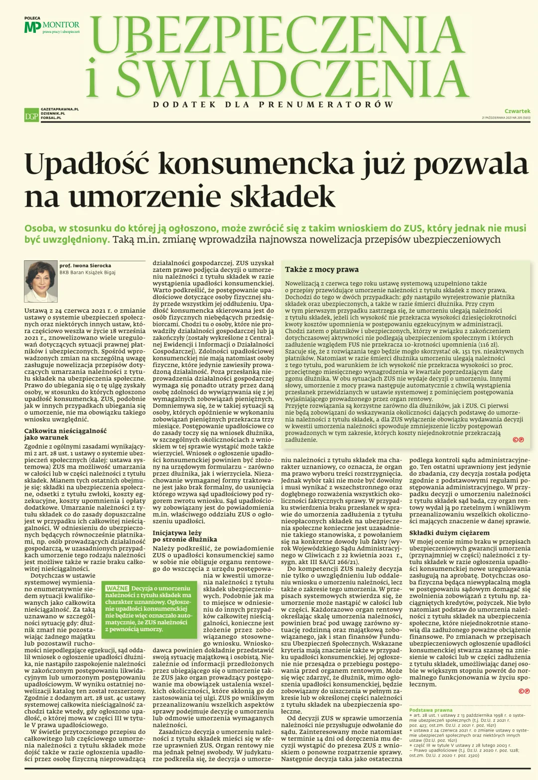 UBEZPIECZENIA I ŚWIADCZENIA