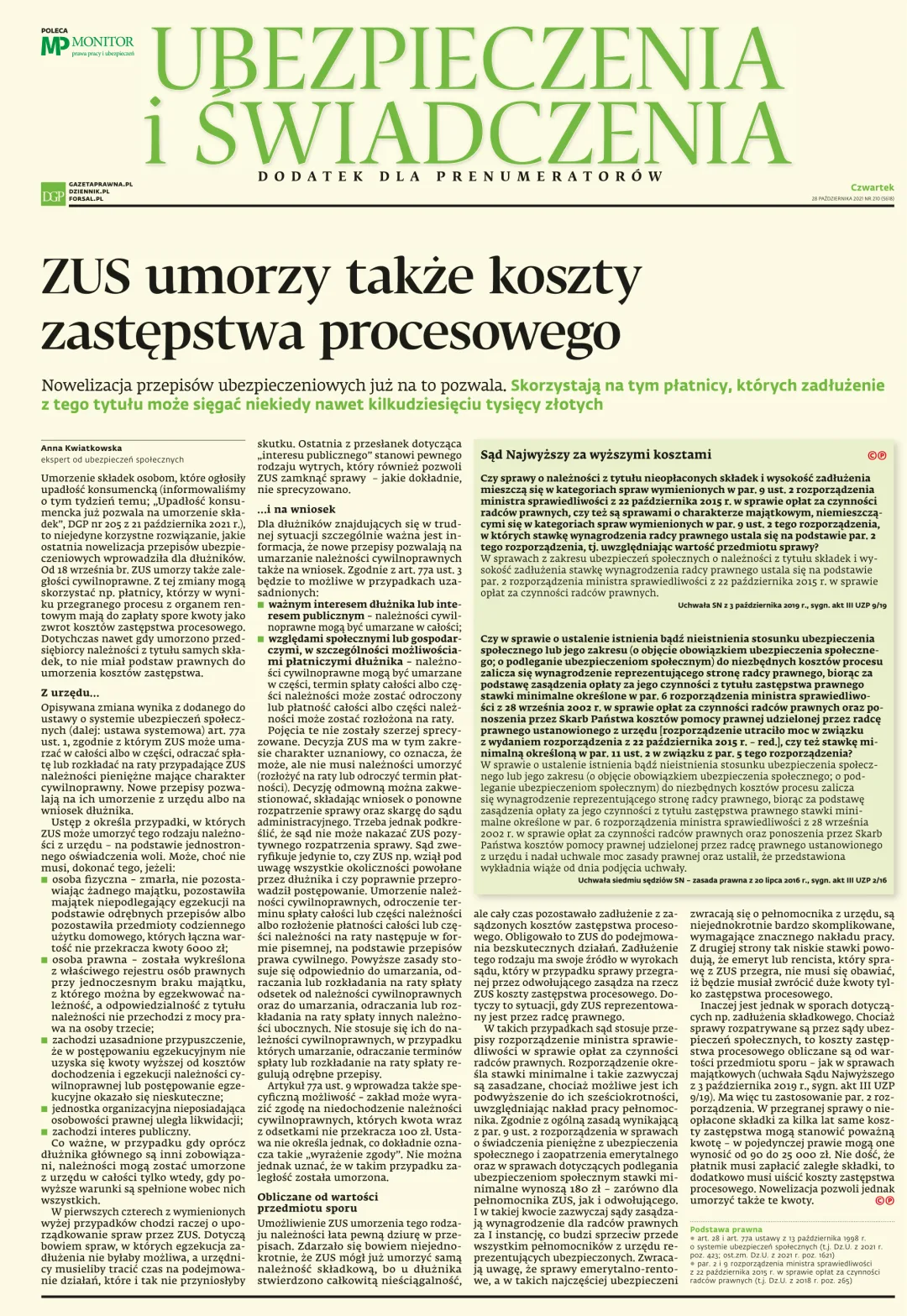 UBEZPIECZENIA I ŚWIADCZENIA