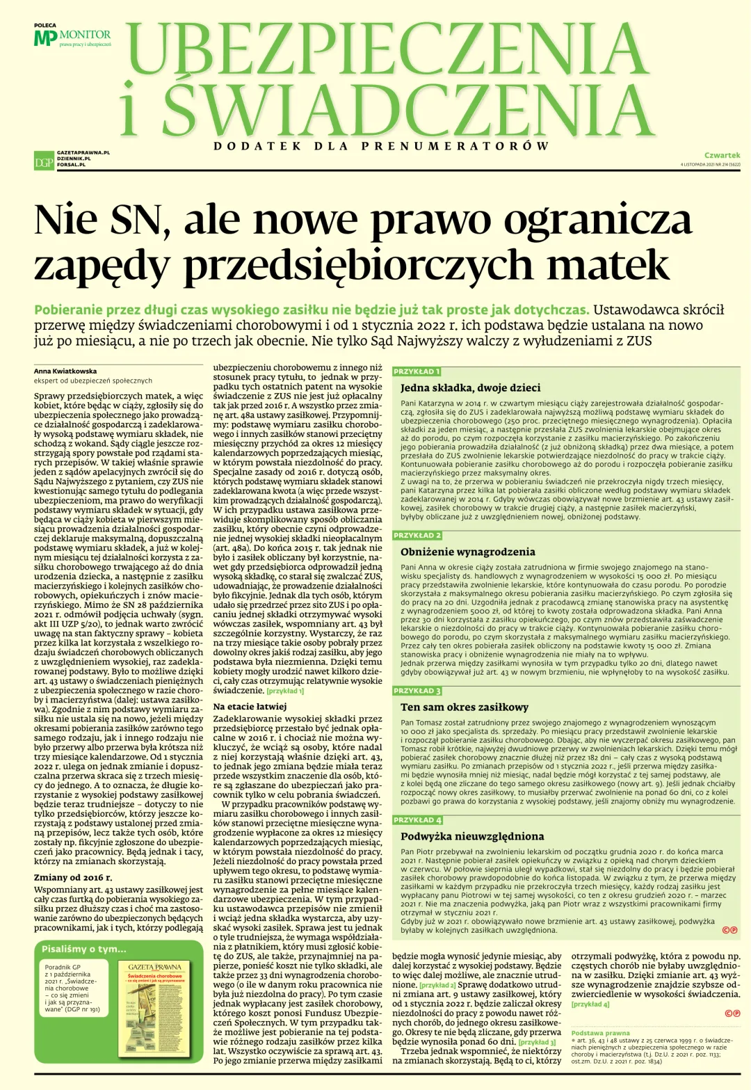 UBEZPIECZENIA I ŚWIADCZENIA