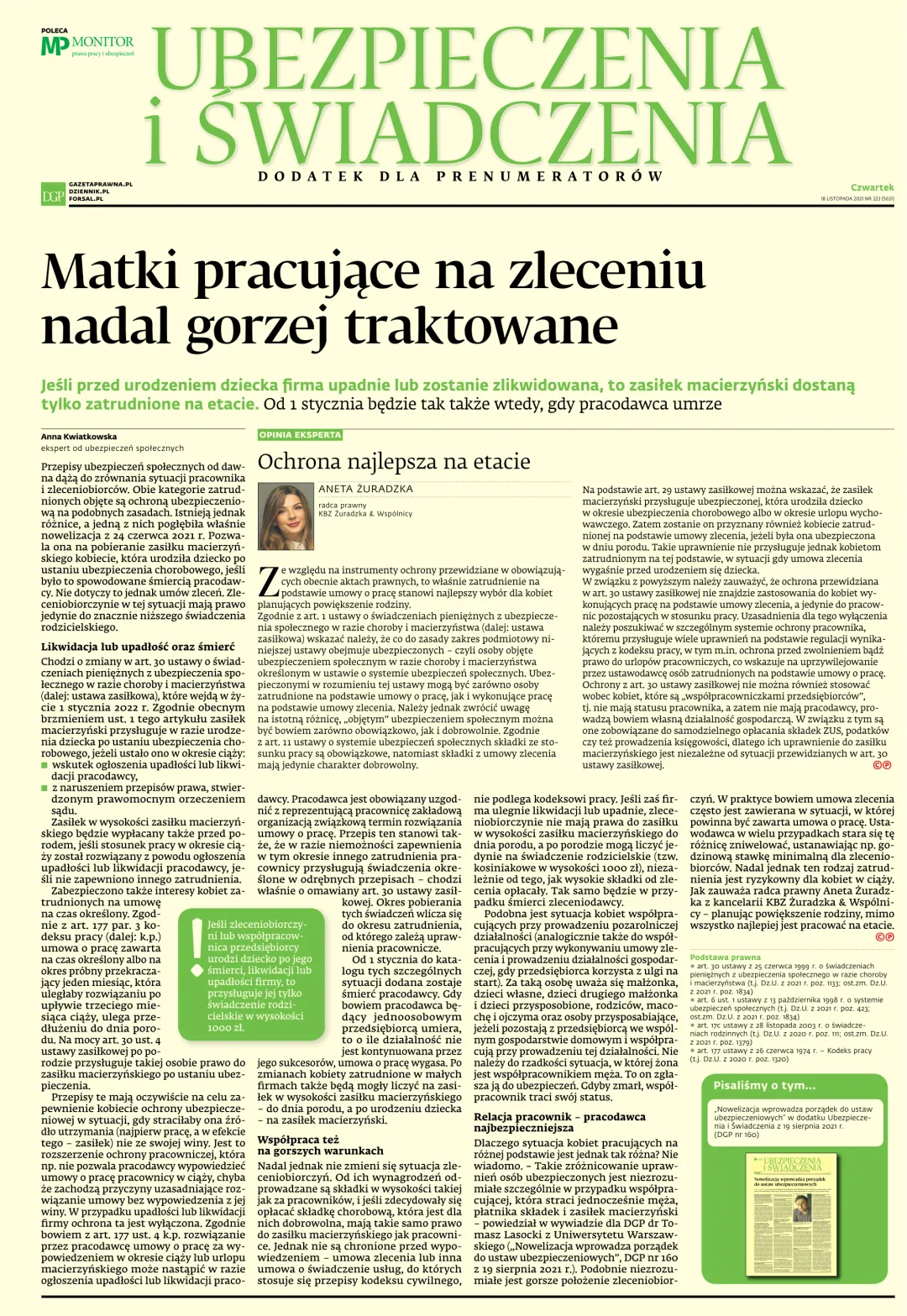 UBEZPIECZENIA I ŚWIADCZENIA