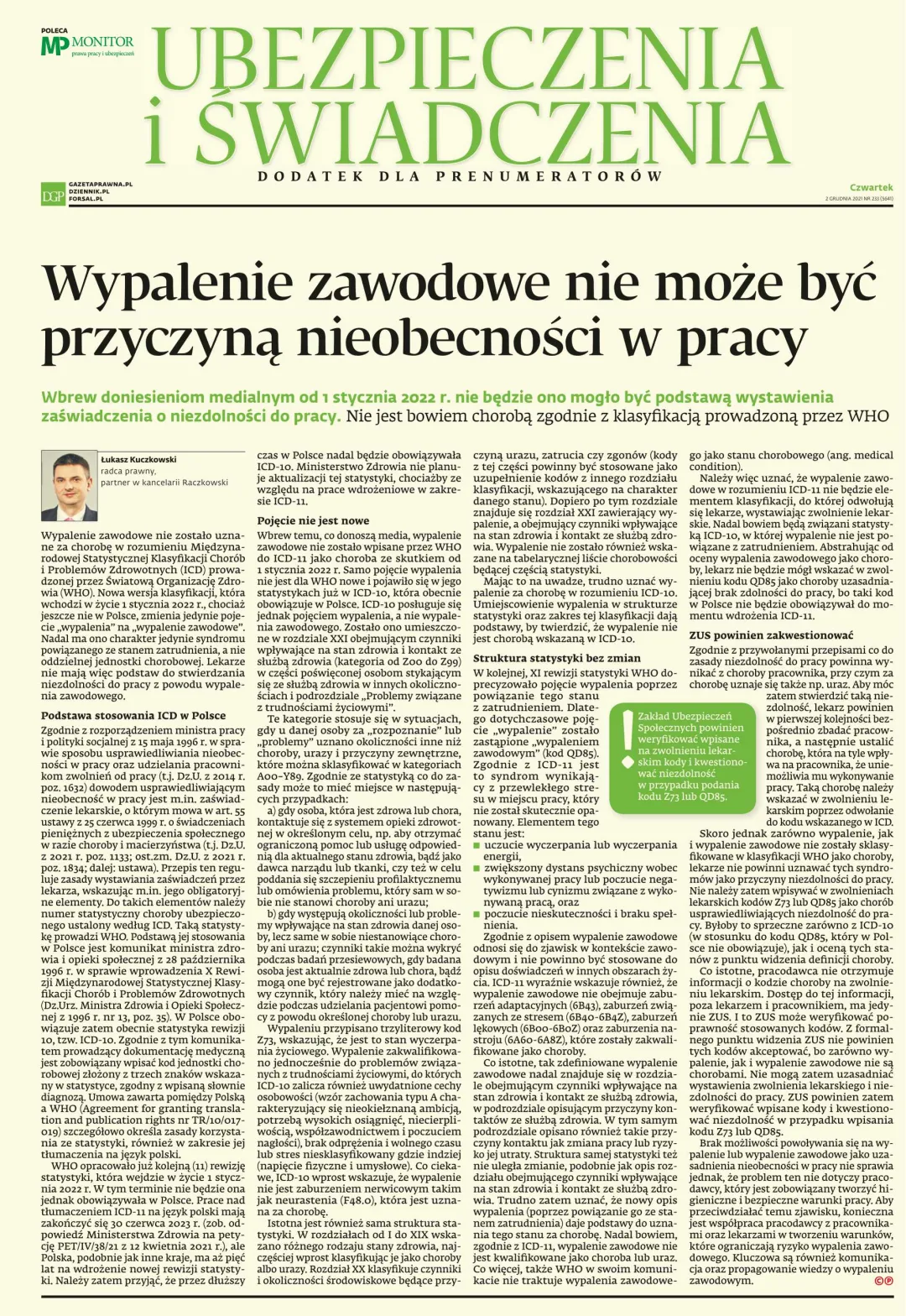 UBEZPIECZENIA I ŚWIADCZENIA