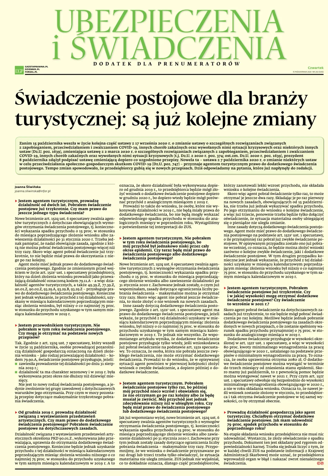 UBEZPIECZENIA I ŚWIADCZENIA