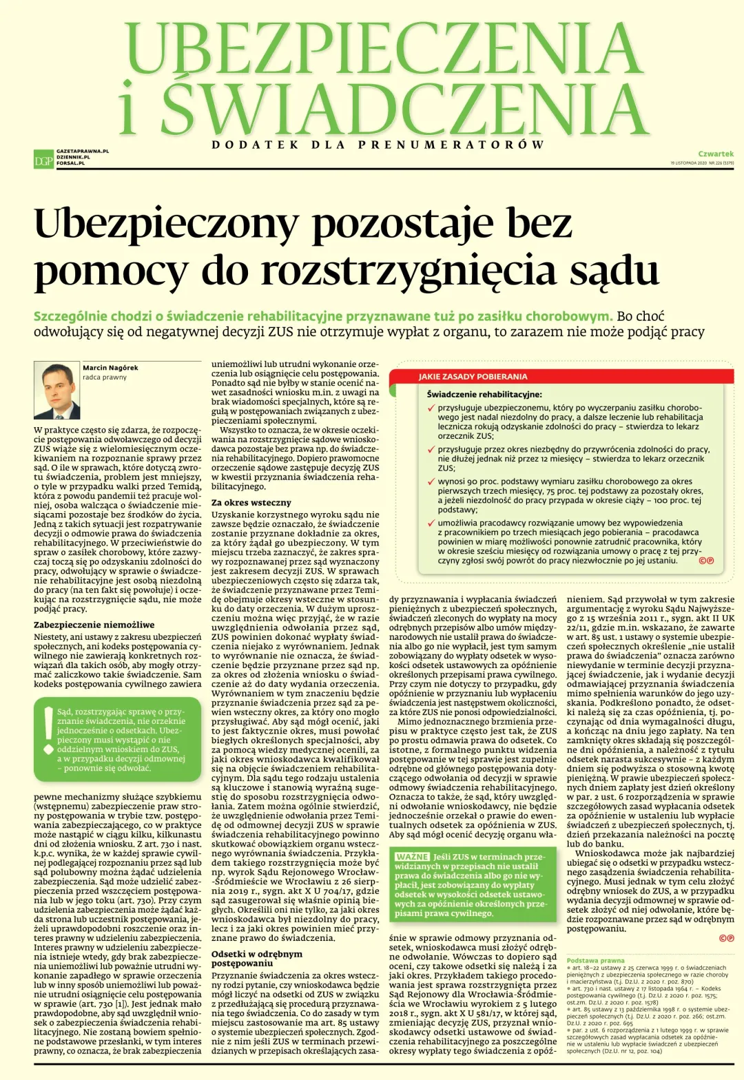 UBEZPIECZENIA I ŚWIADCZENIA