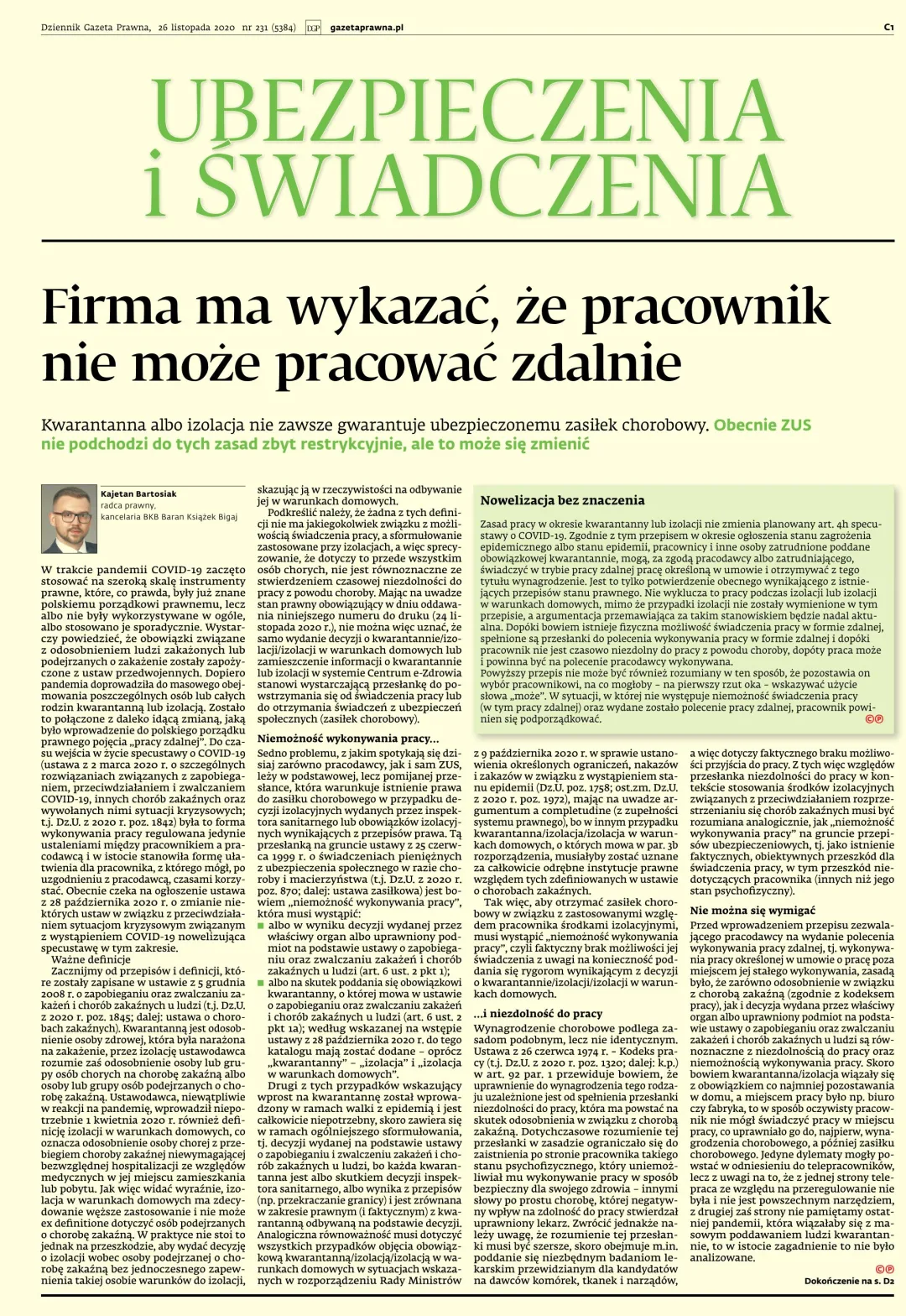 UBEZPIECZENIA I ŚWIADCZENIA