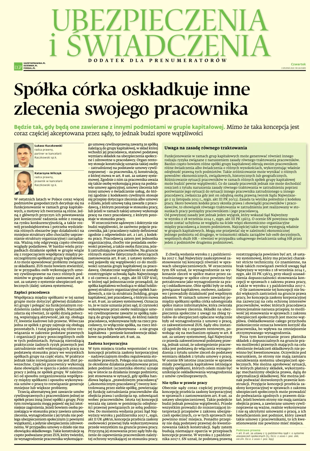 UBEZPIECZENIA I ŚWIADCZENIA
