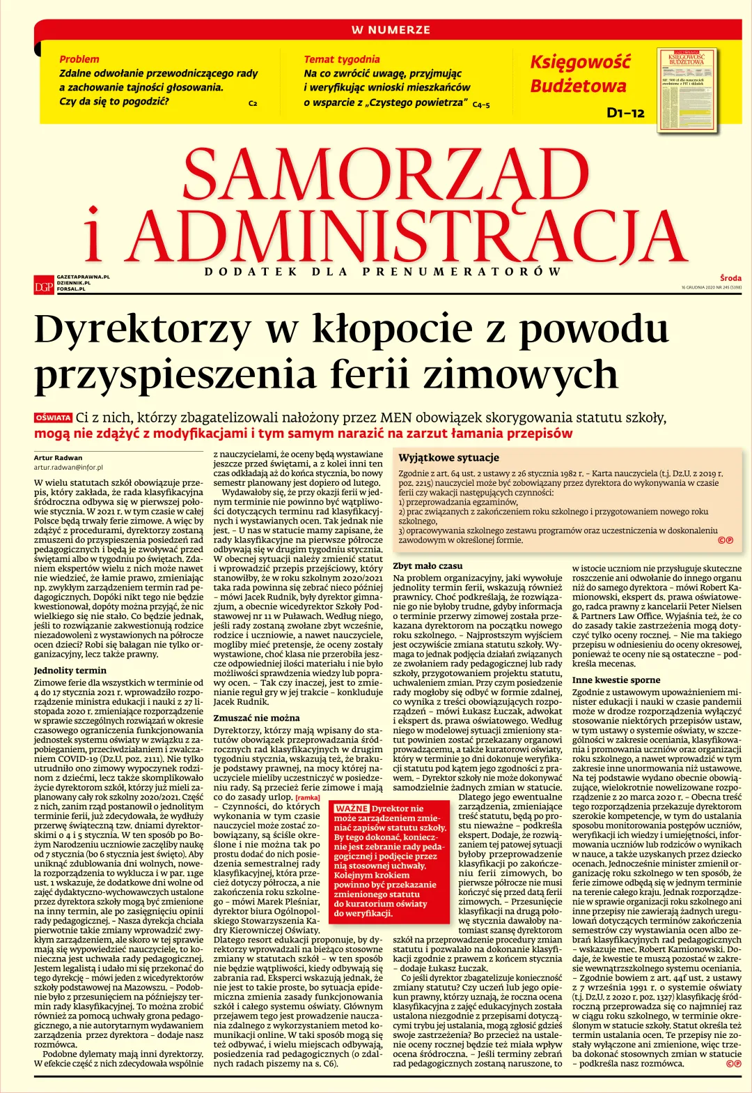 SAMORZĄD I ADMINISTRACJA