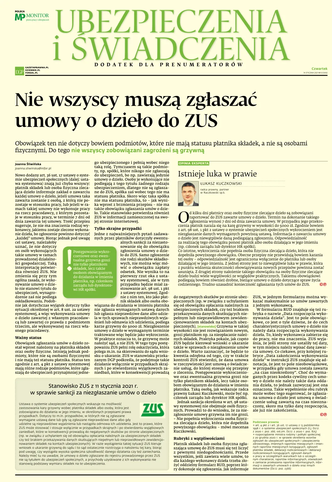 UBEZPIECZENIA I ŚWIADCZENIA