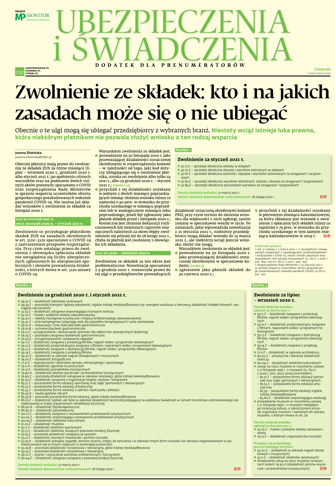 UBEZPIECZENIA I ŚWIADCZENIA
