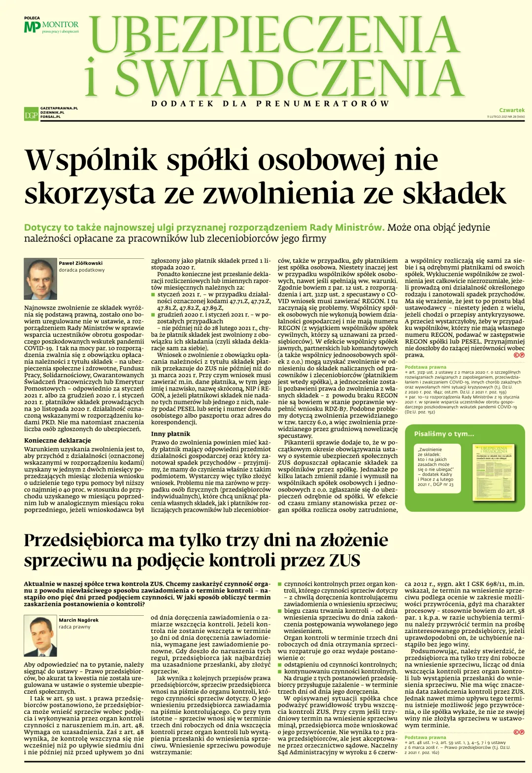 UBEZPIECZENIA I ŚWIADCZENIA