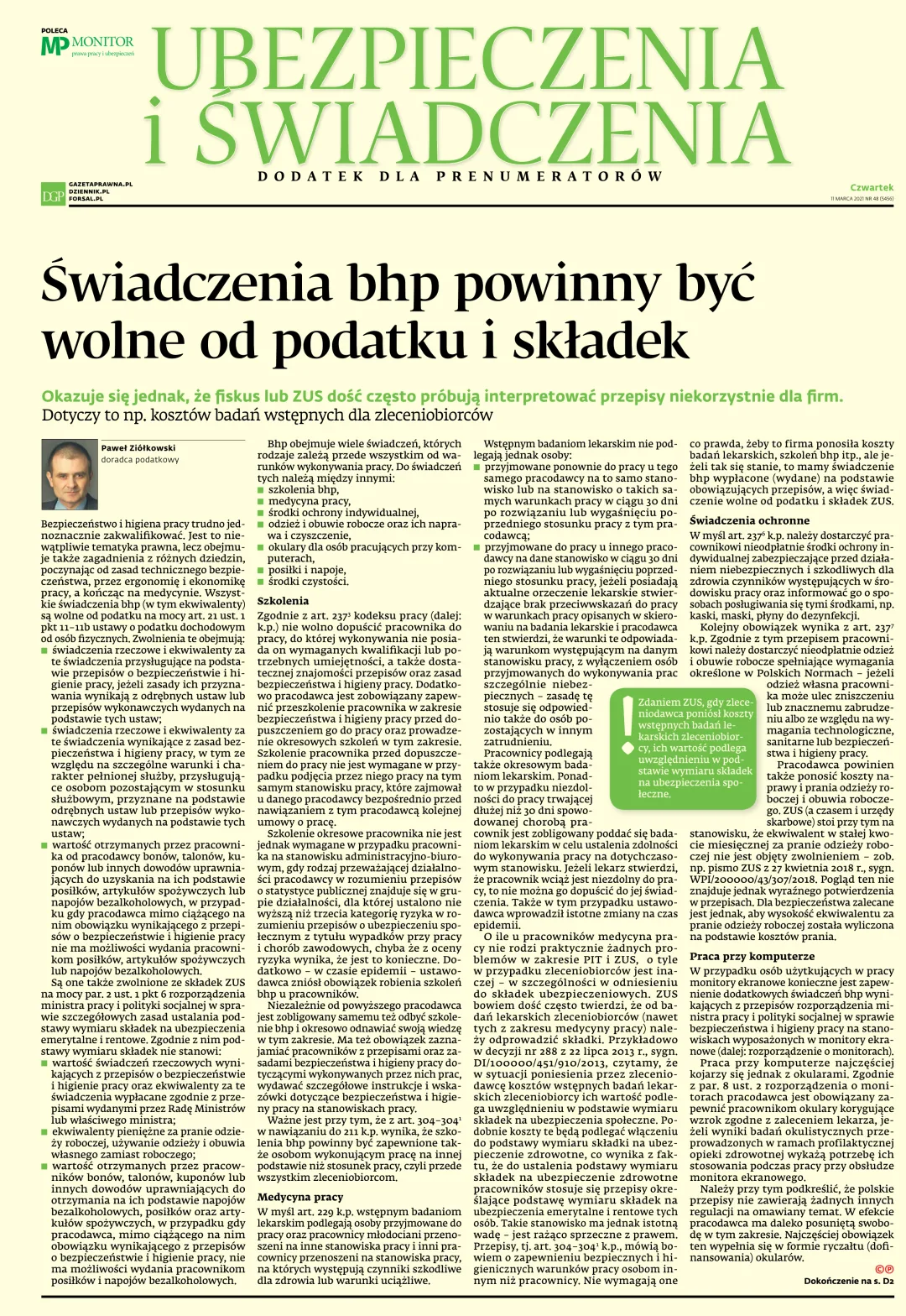 UBEZPIECZENIA I ŚWIADCZENIA