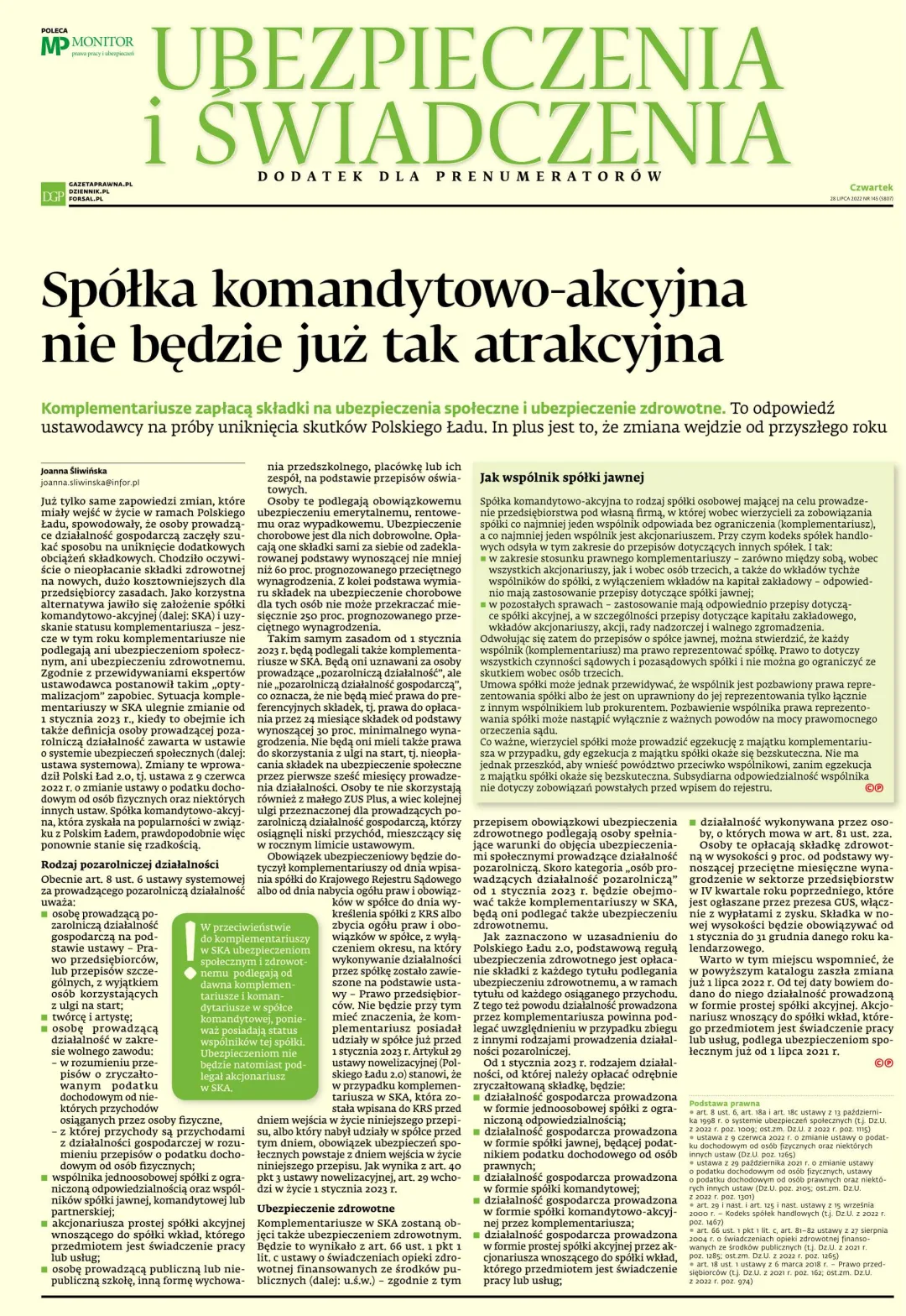 UBEZPIECZENIA I ŚWIADCZENIA