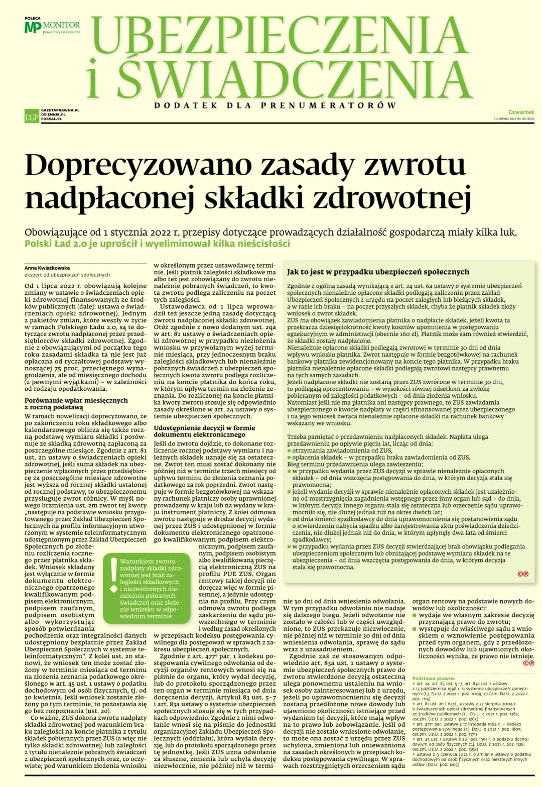 UBEZPIECZENIA I ŚWIADCZENIA