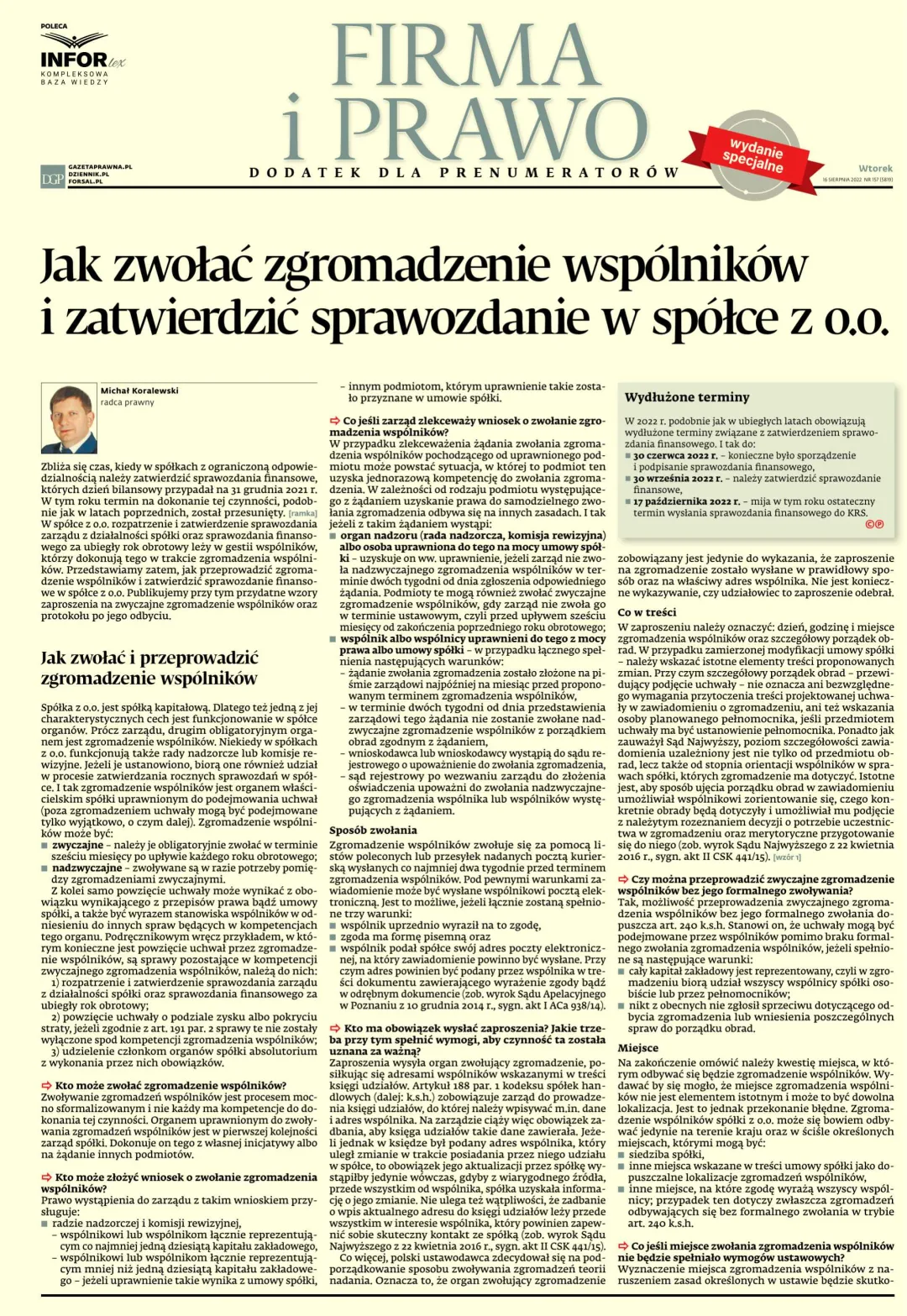 FIRMA I PRAWO - WYDANIE SPECJALNE