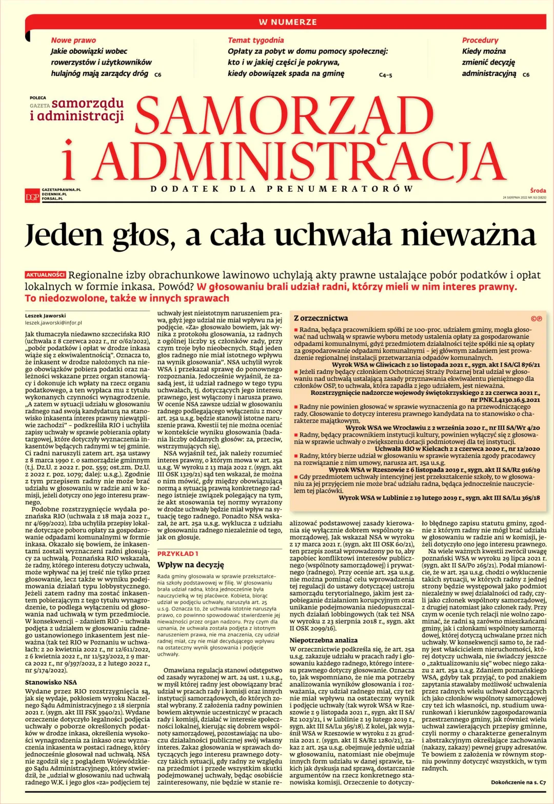 SAMORZĄD I ADMINISTRACJA