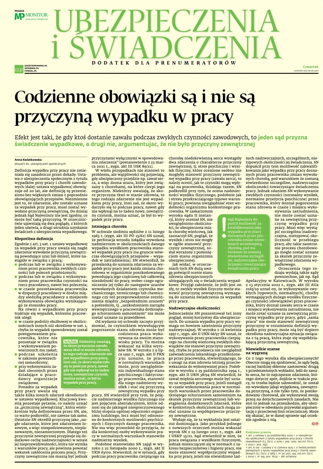 UBEZPIECZENIA I ŚWIADCZENIA
