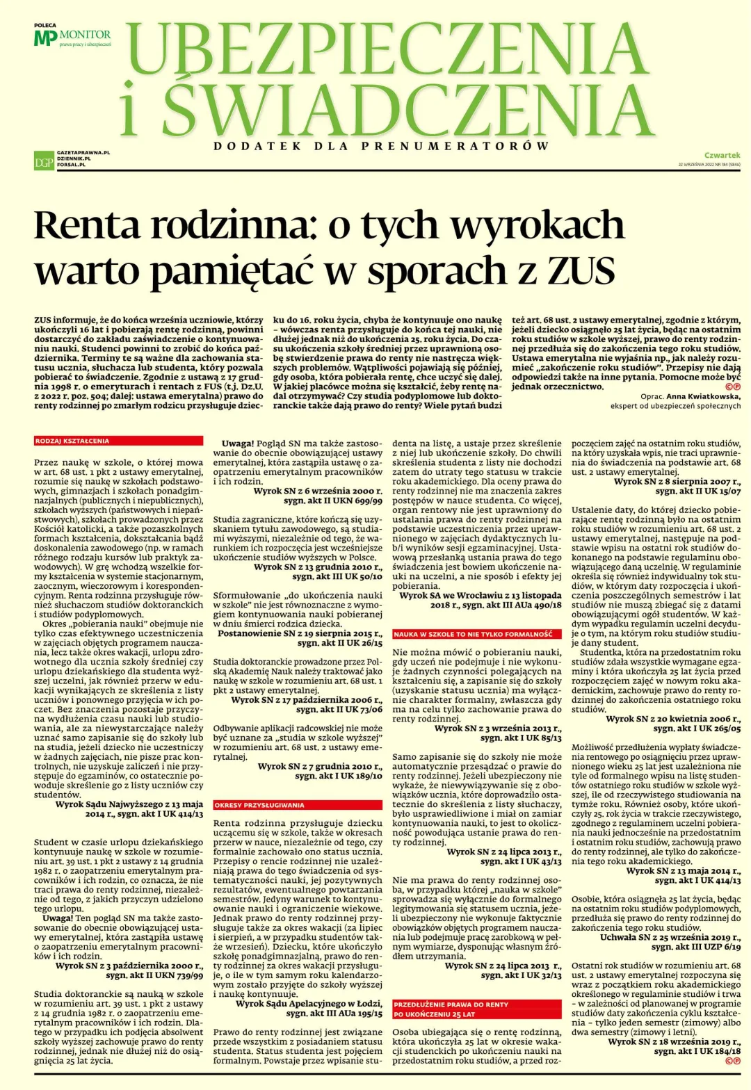 UBEZPIECZENIA I ŚWIADCZENIA